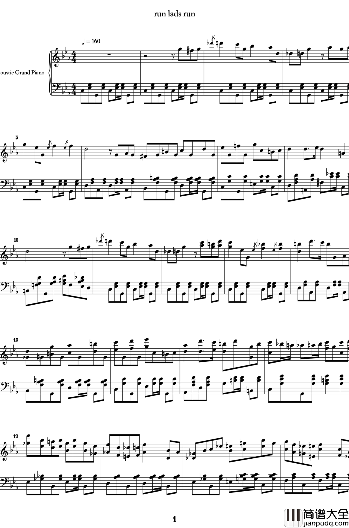 run_lads_run钢琴谱_独奏版_Deemo