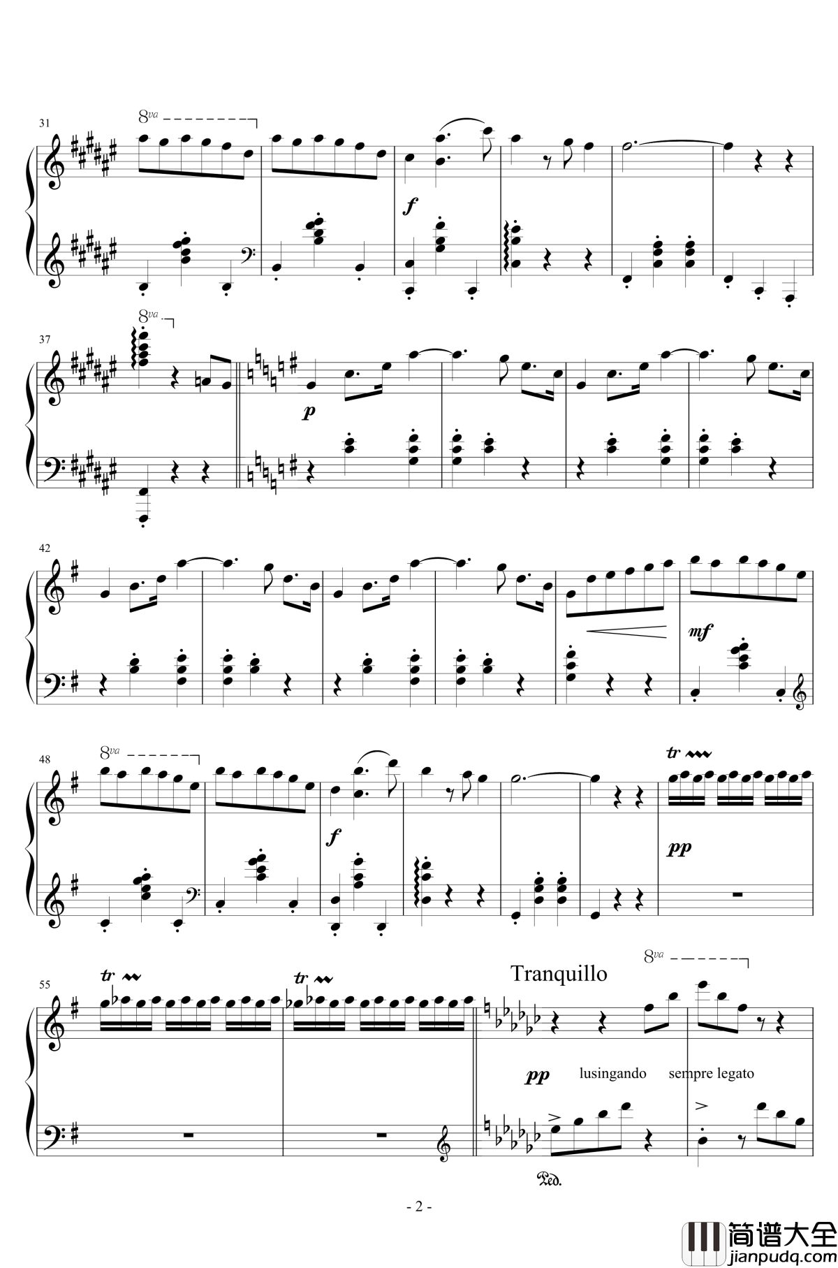 随想圆舞曲钢琴谱_毛五郎