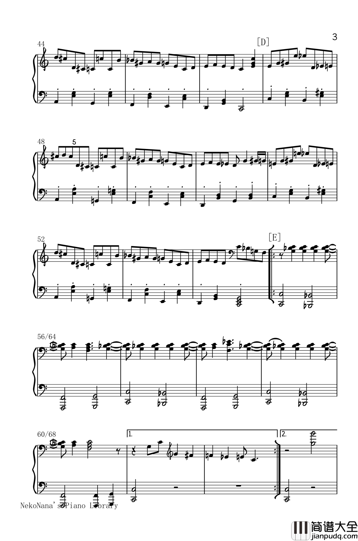 大西洋餐厅钢琴谱_H_ZETT_M