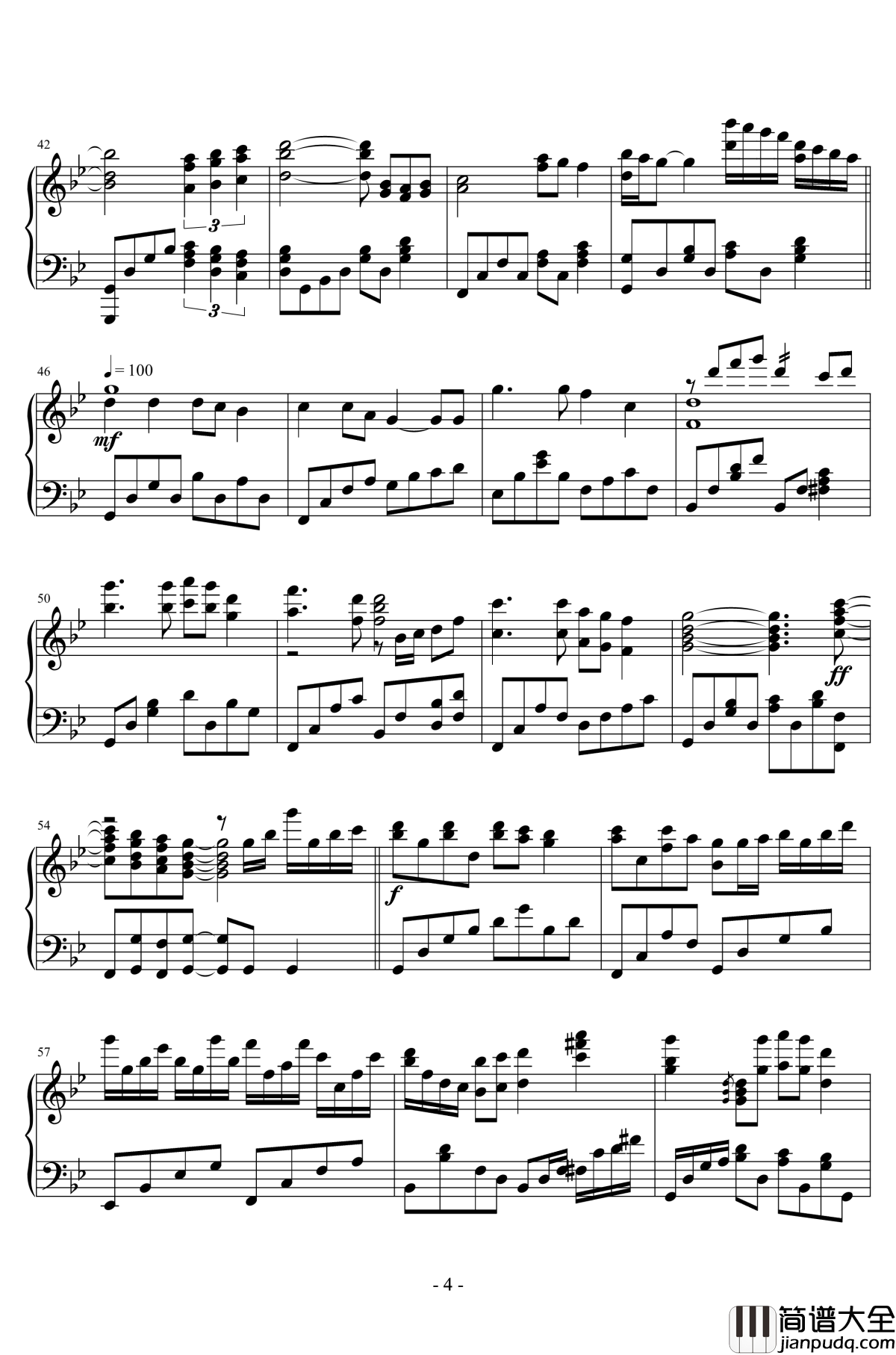 梦驼铃钢琴谱_費玉清