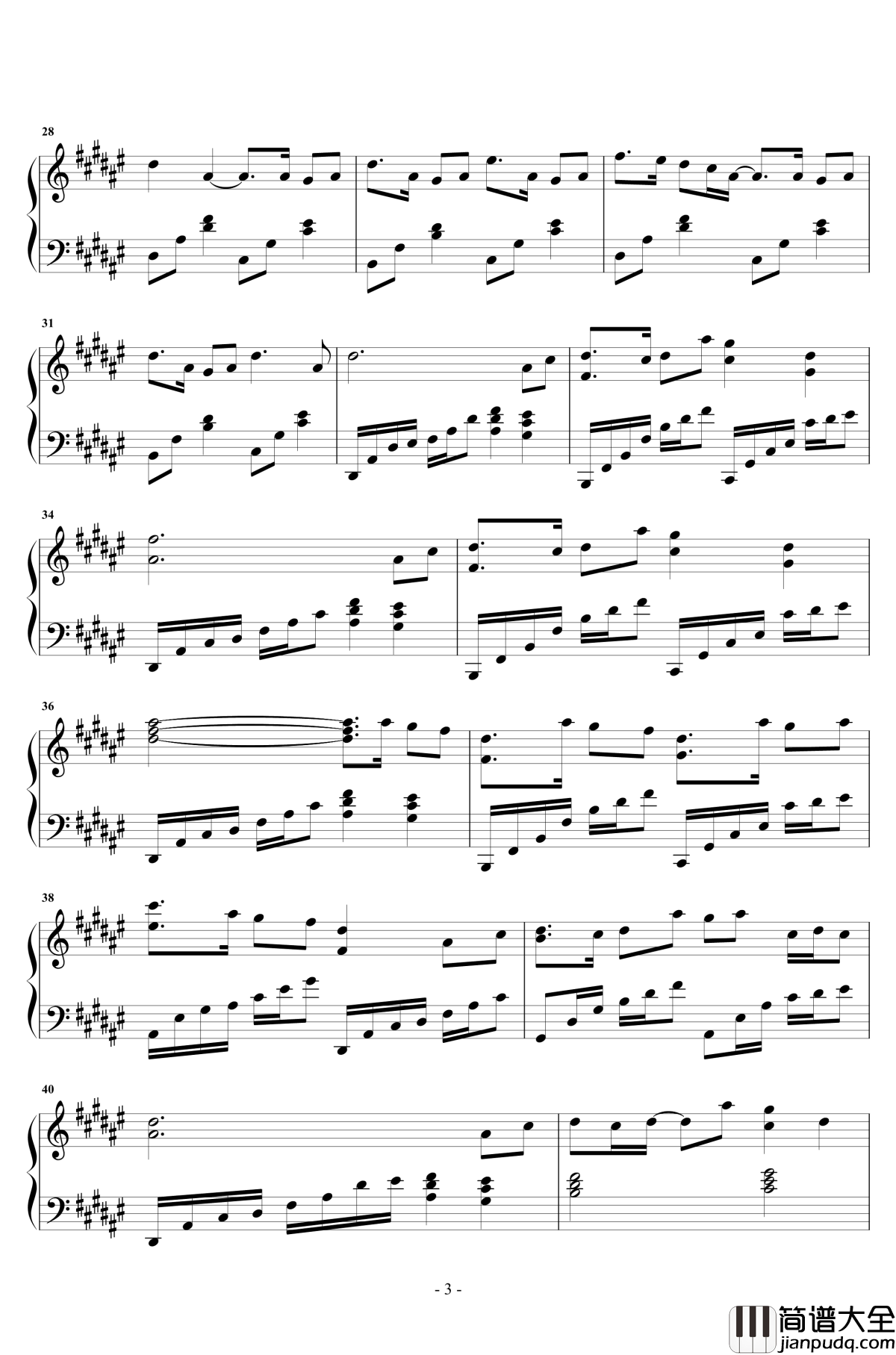 繁华梦钢琴谱_原声独奏_黄龄