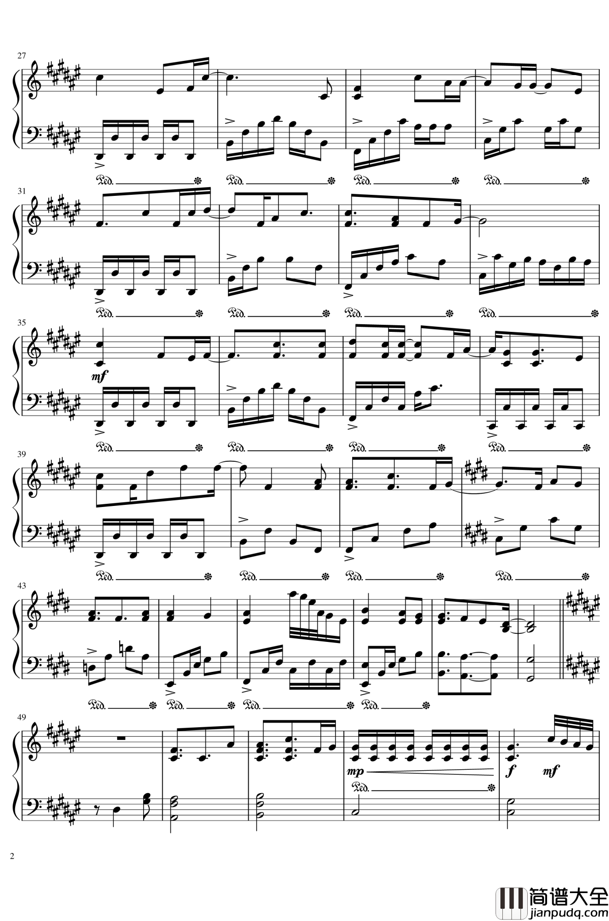 Moe_Anime_OP_Thing_钢琴谱_Season_2_Xeuphoria