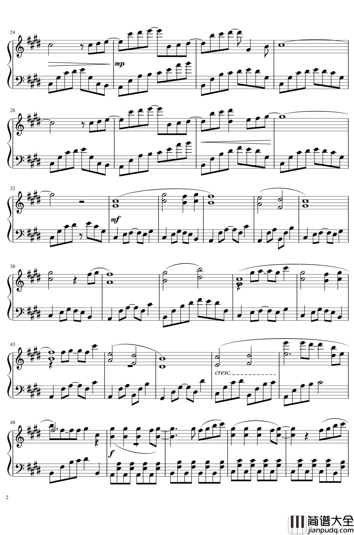 花時計と夢钢琴谱_东方二创音乐_莉莉白