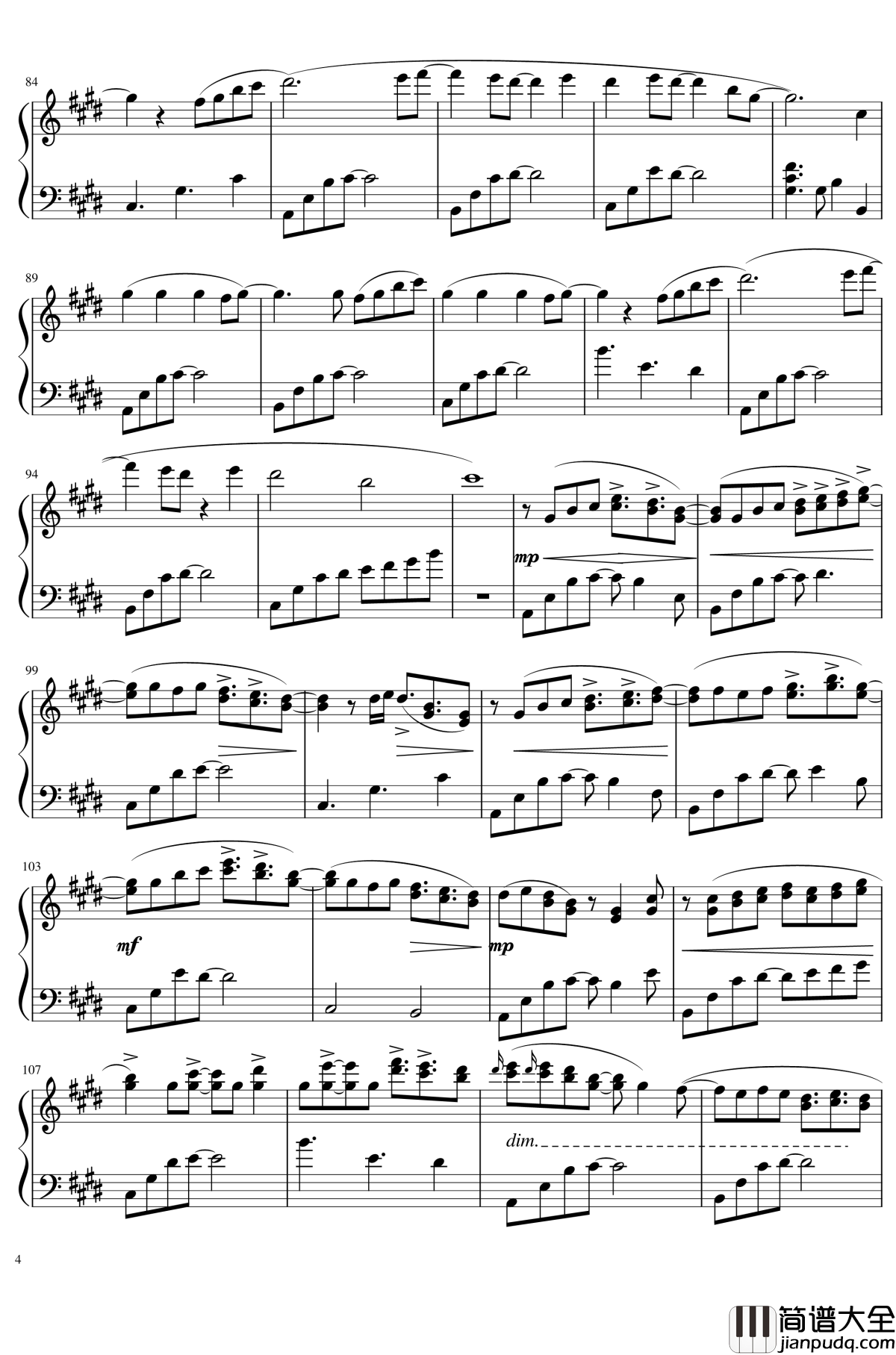 花時計と夢钢琴谱_东方二创音乐_莉莉白