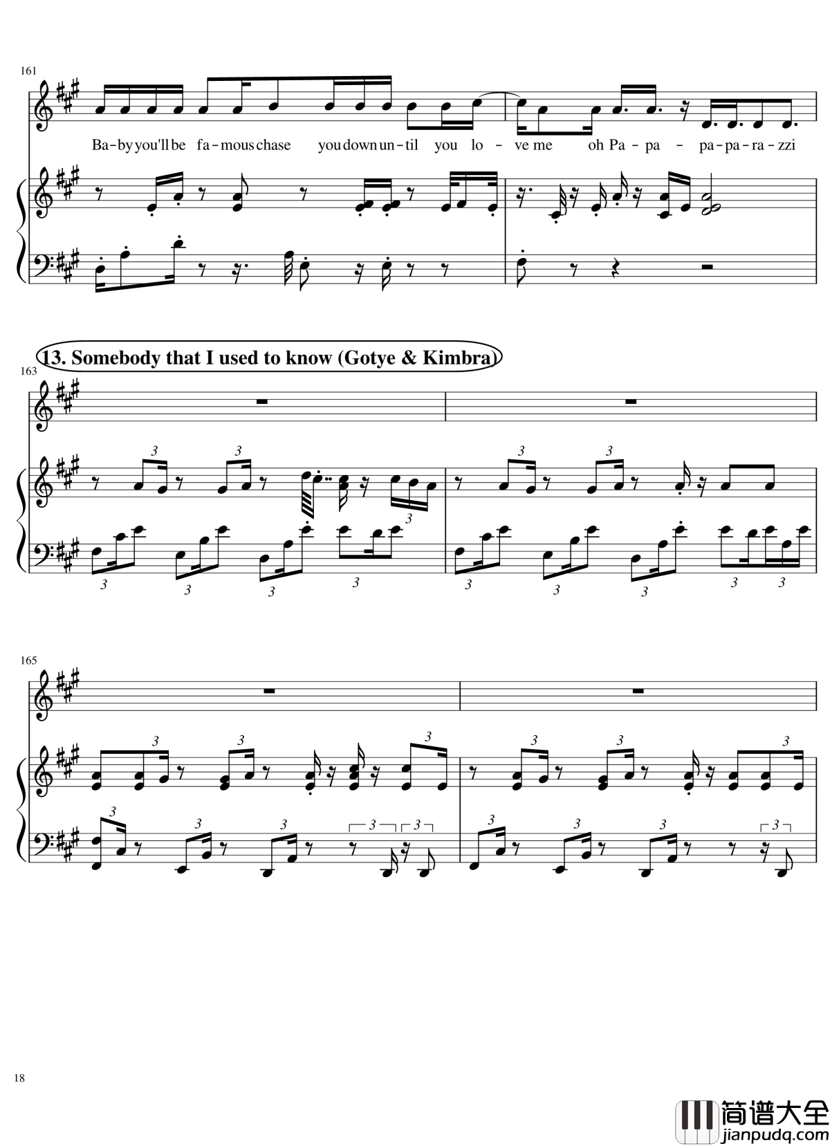 歌曲串烧女生版弹唱谱钢琴谱_华晨宇_演唱会