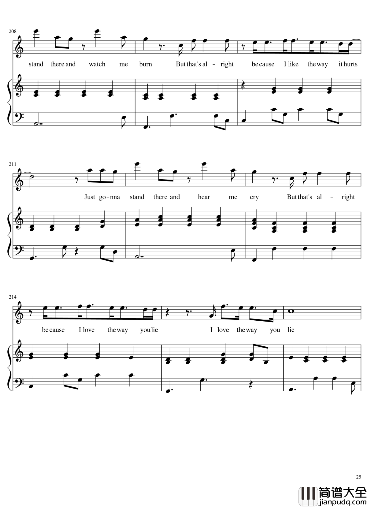 歌曲串烧女生版弹唱谱钢琴谱_华晨宇_演唱会