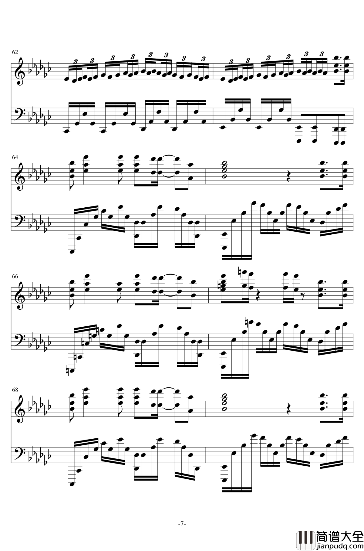 乌兰巴托的夜钢琴谱_谭维维