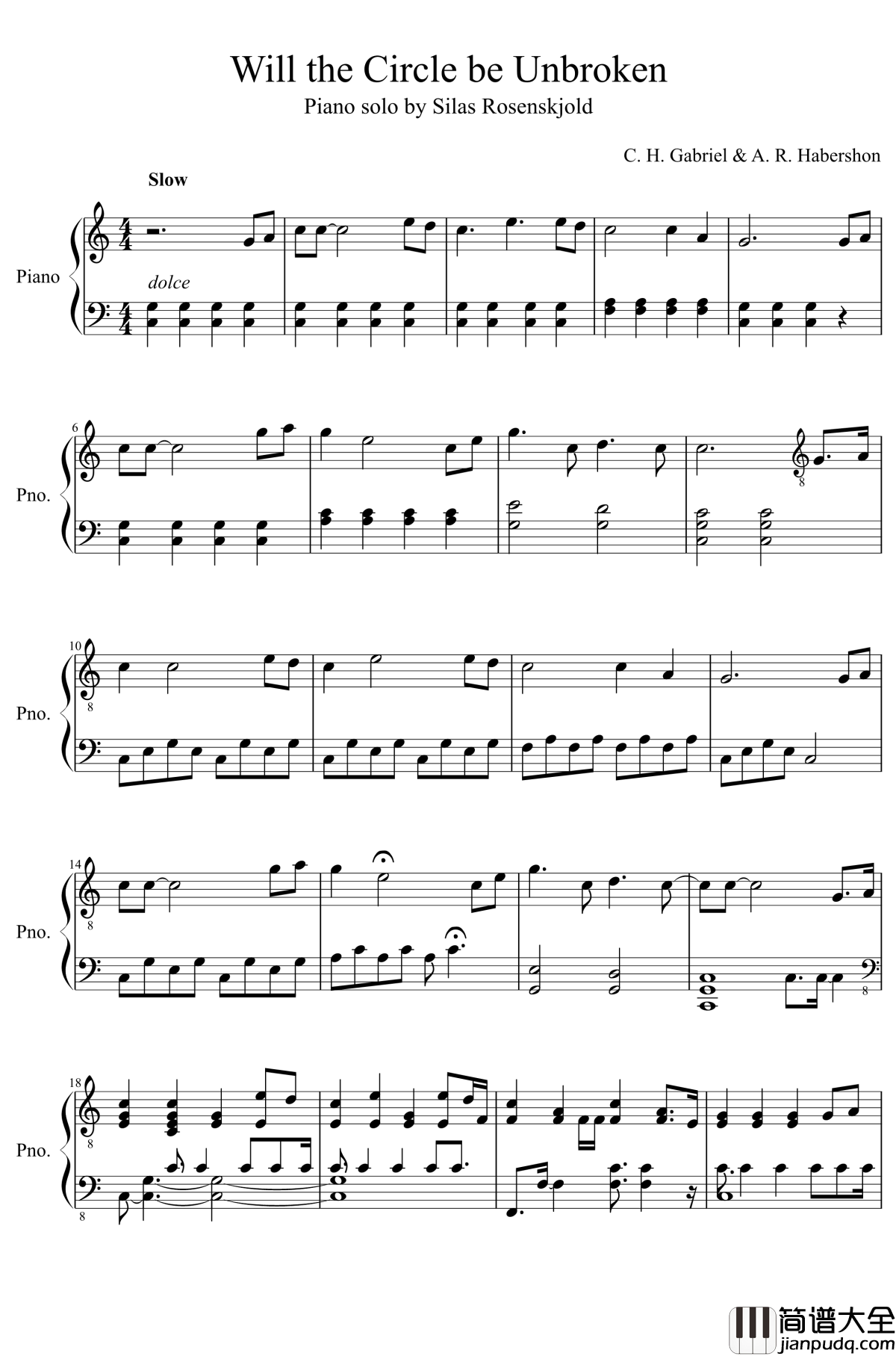 Will_the_circle_be_unbroken钢琴谱_生化奇兵