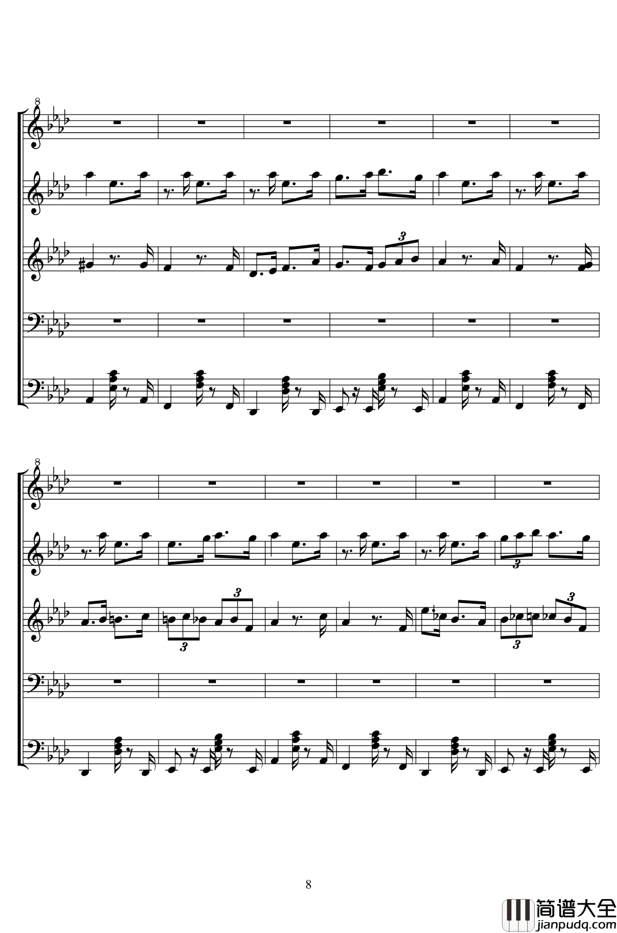 泡杯茶~_钢琴谱_二夜祭