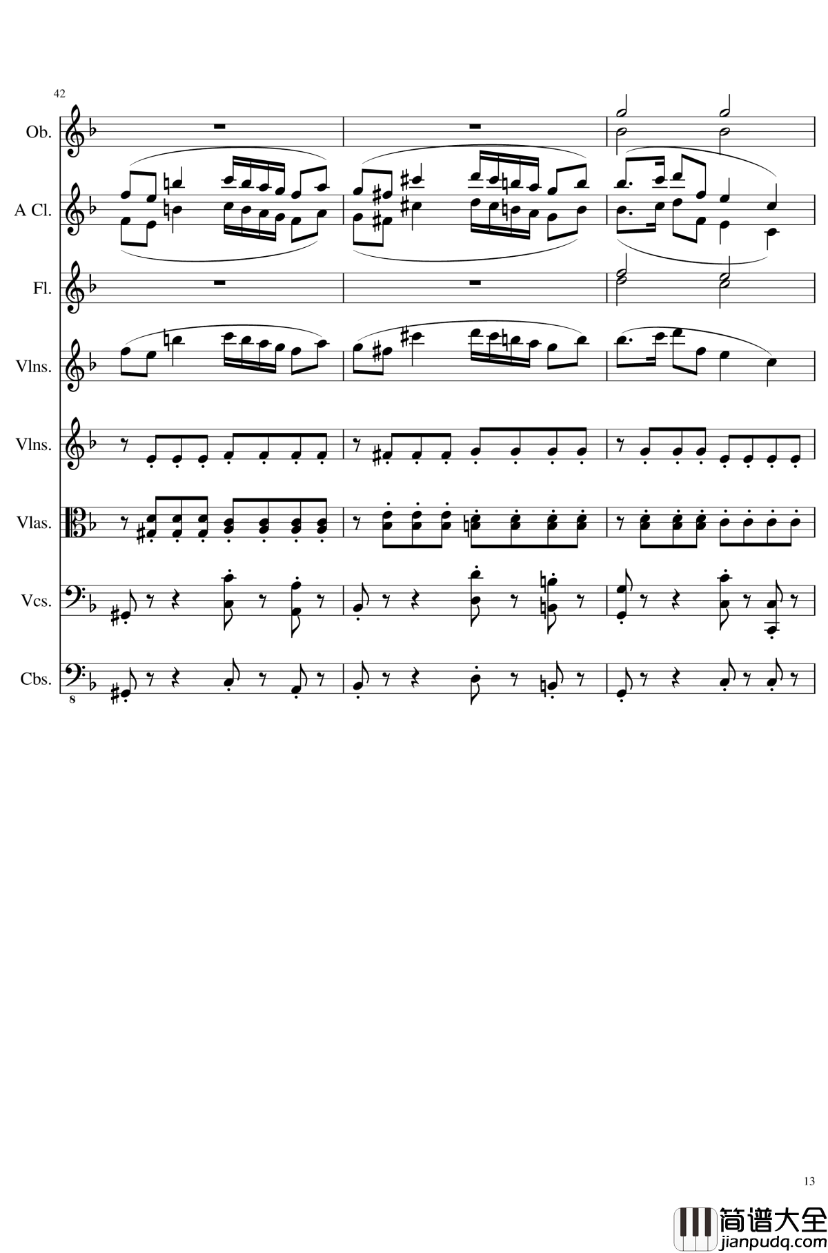 Sonata_for_strings,Oboes,Clinests_and_flutes,_Op.84钢琴谱_一个球