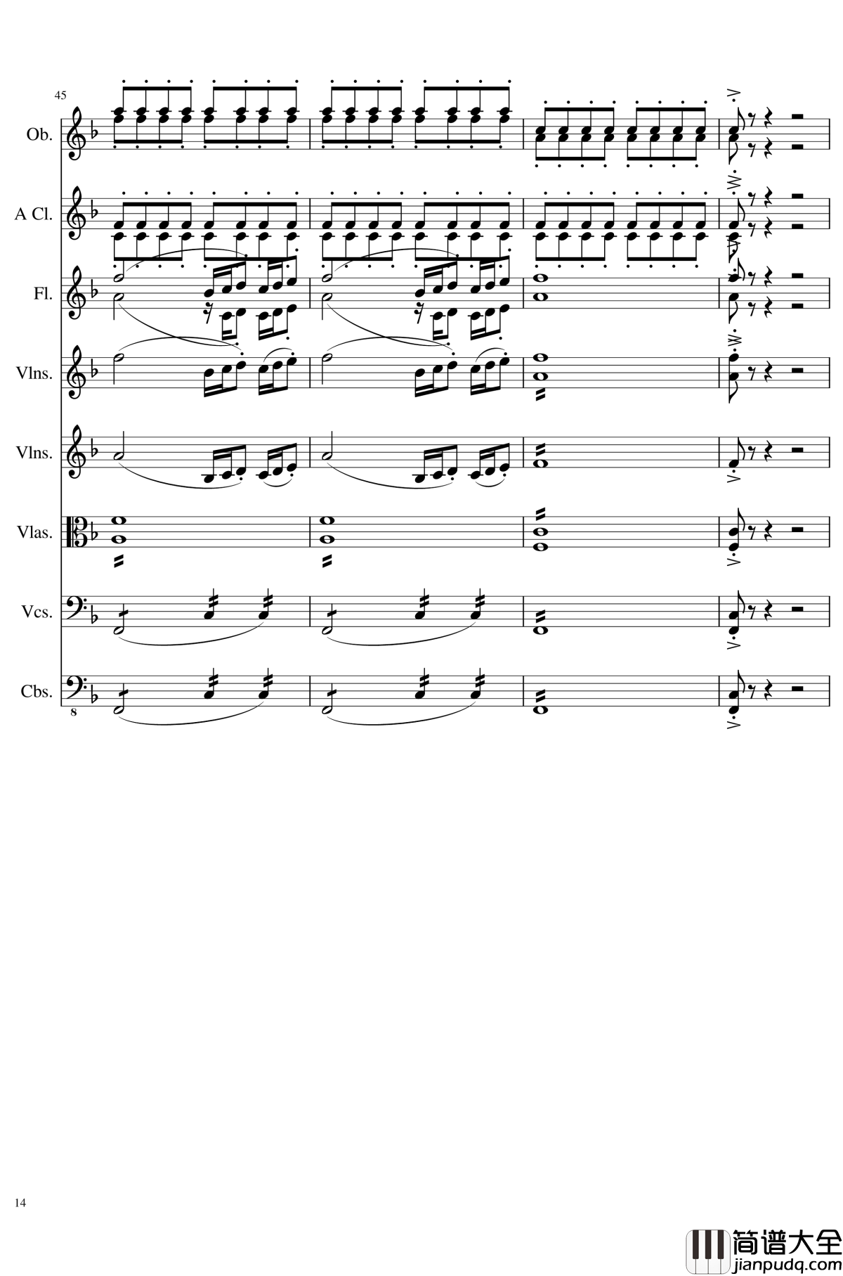 Sonata_for_strings,Oboes,Clinests_and_flutes,_Op.84钢琴谱_一个球