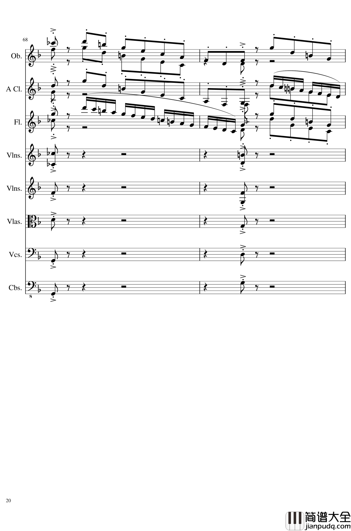 Sonata_for_strings,Oboes,Clinests_and_flutes,_Op.84钢琴谱_一个球