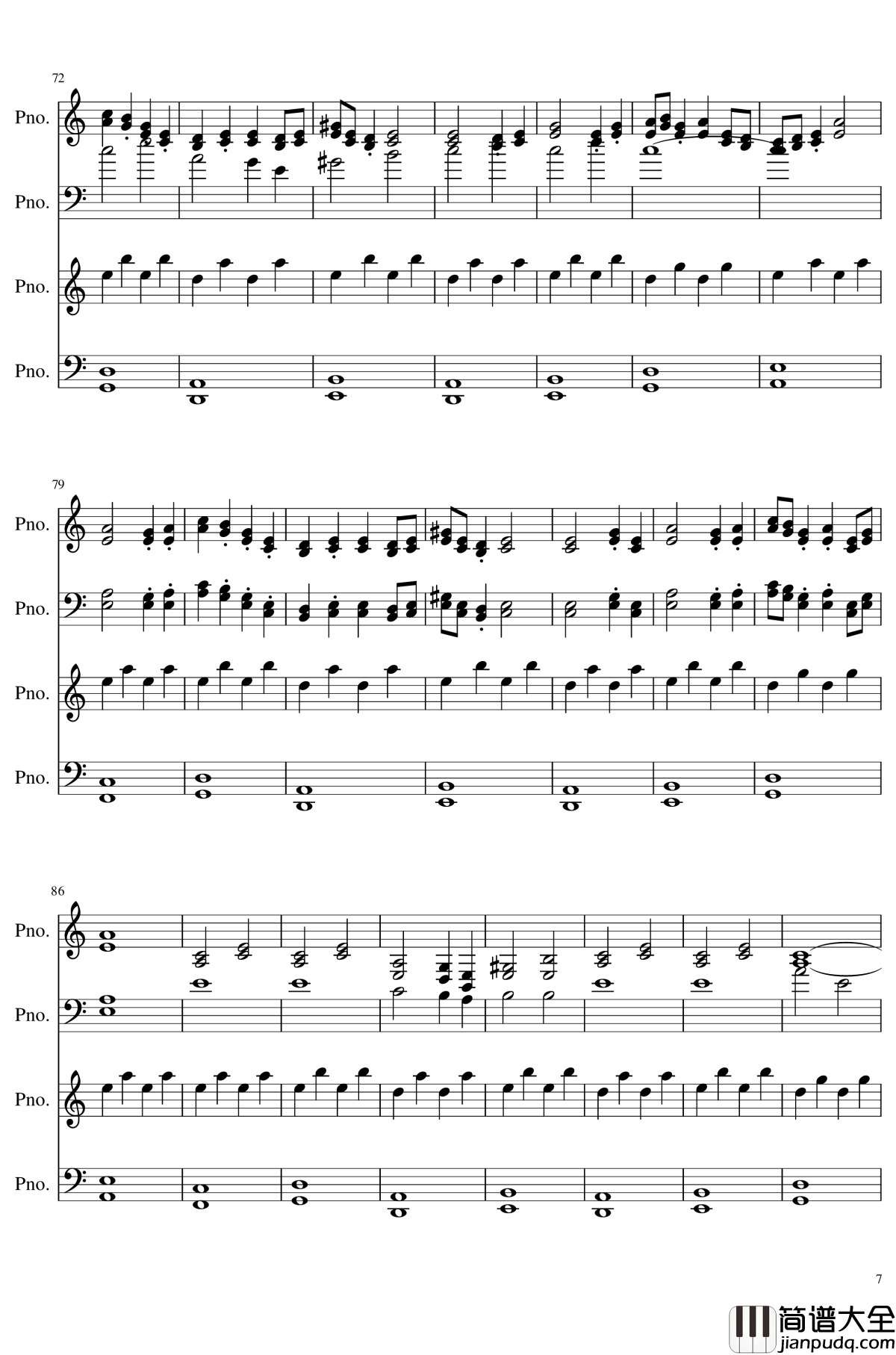 御伽之国的鬼岛钢琴谱_Arrange_Ver._东方project