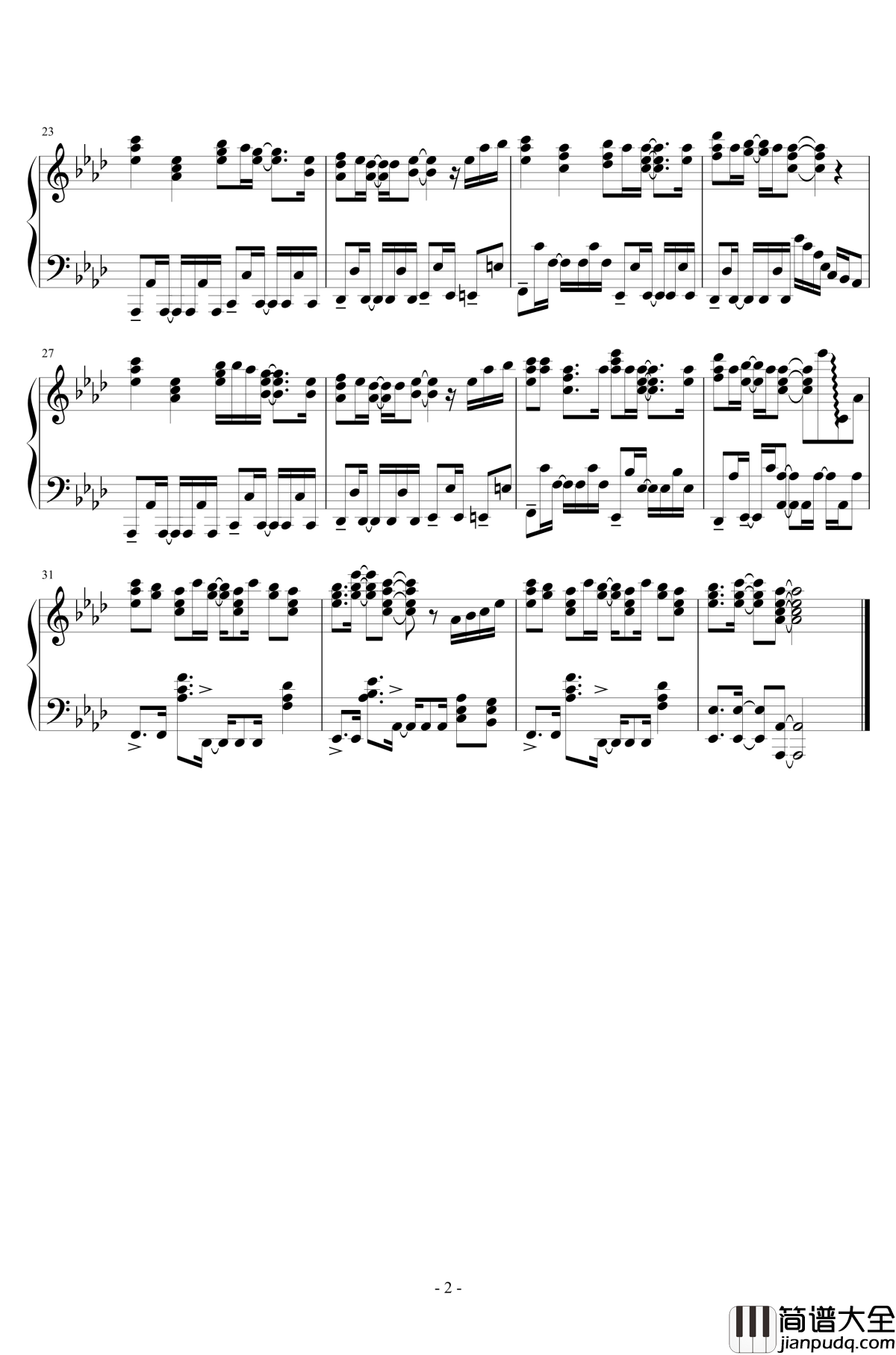 异世界魔王与召唤少女的奴隶魔术ED钢琴谱_最悪な日でもあなたが好き