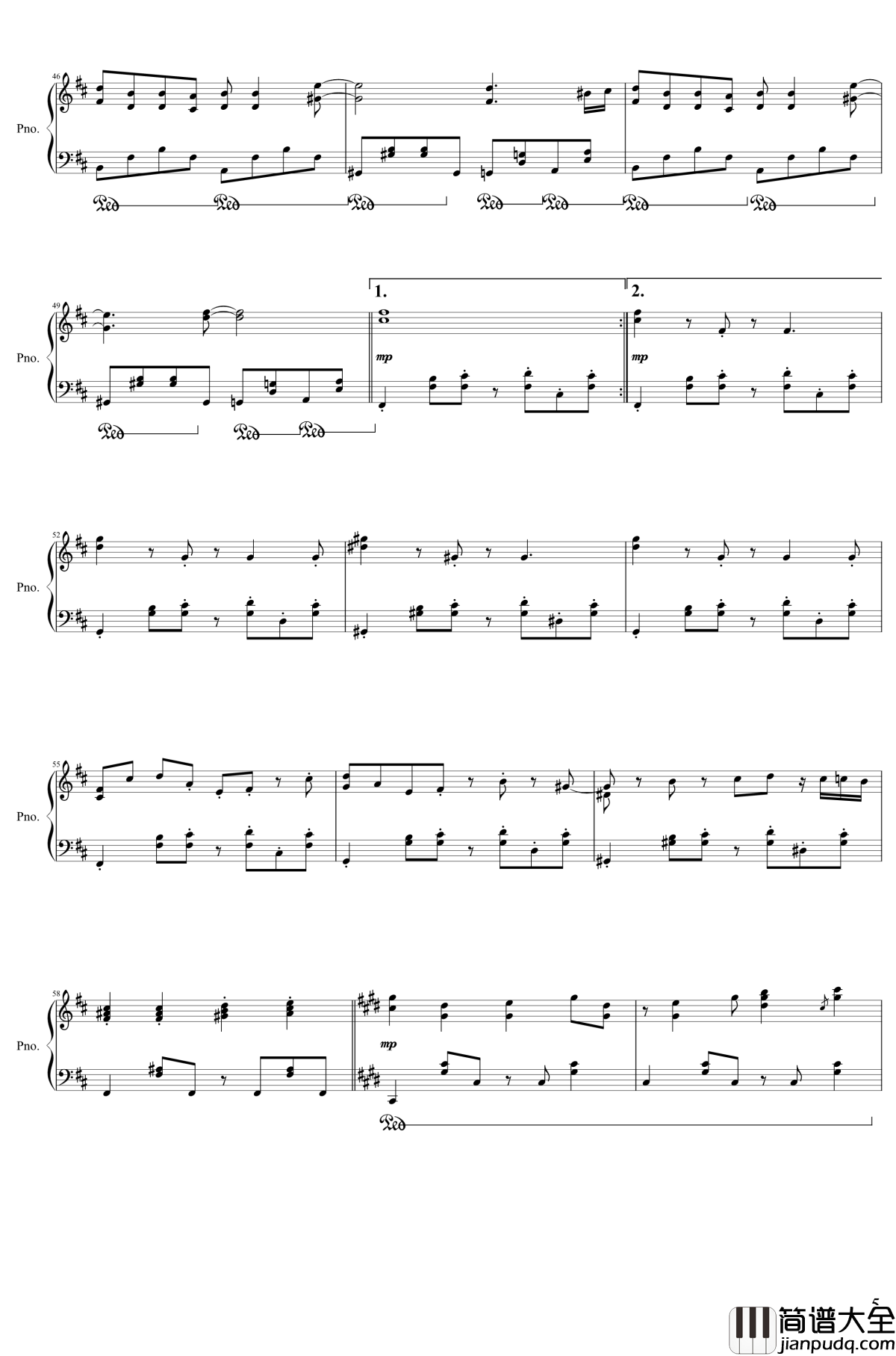 Bar·Old_Adam钢琴谱_东方project