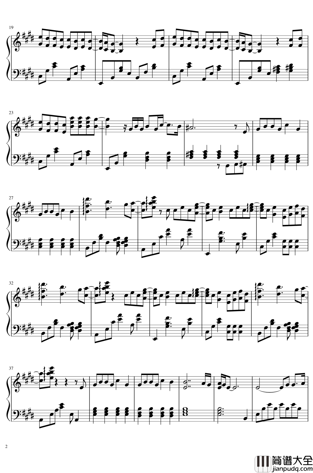 I_will_be_with_you钢琴谱_精灵宝可梦_莎拉·布莱曼