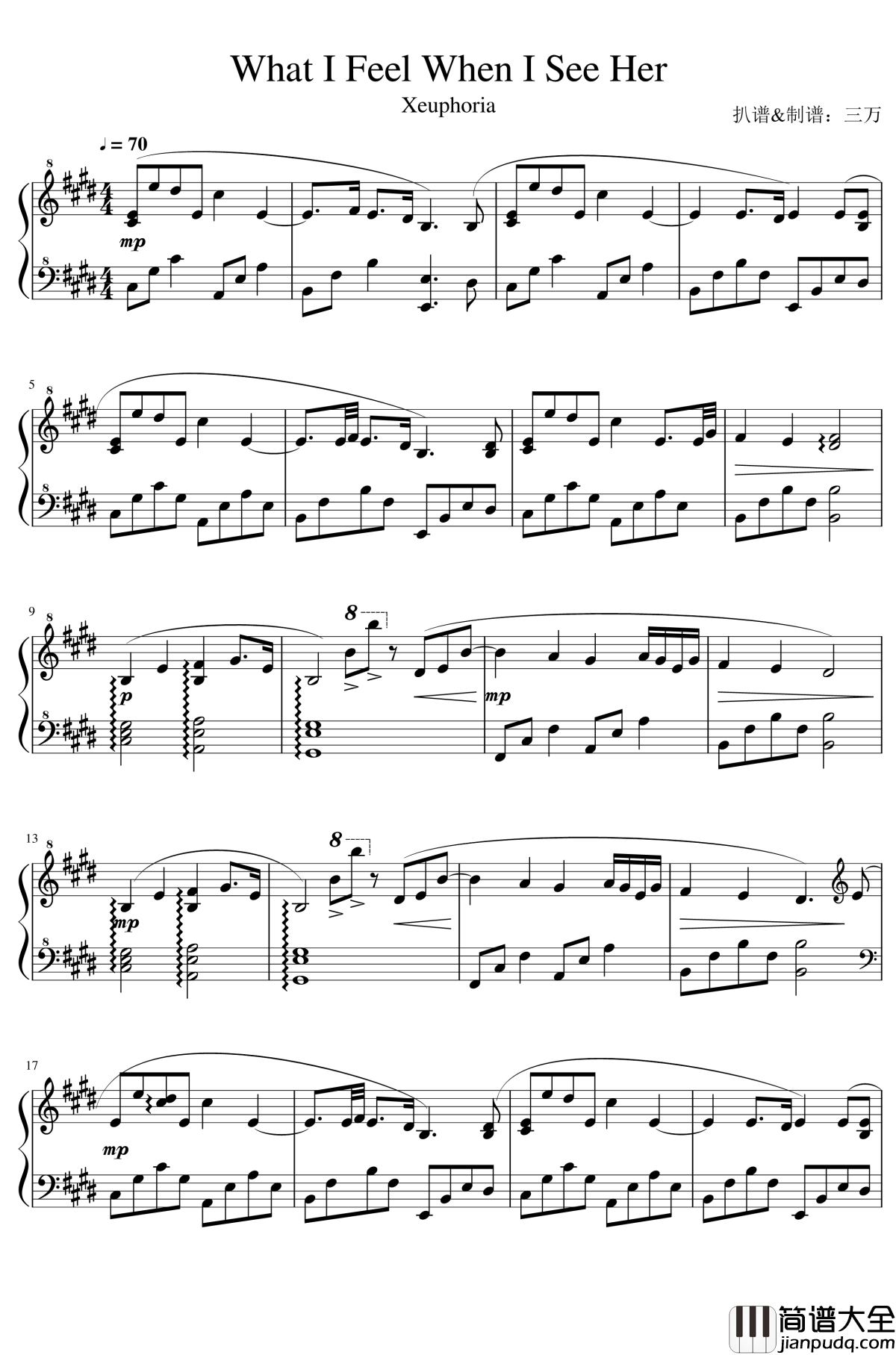 What_I_Feel_When_I_See_Her钢琴谱_Xeuphoria