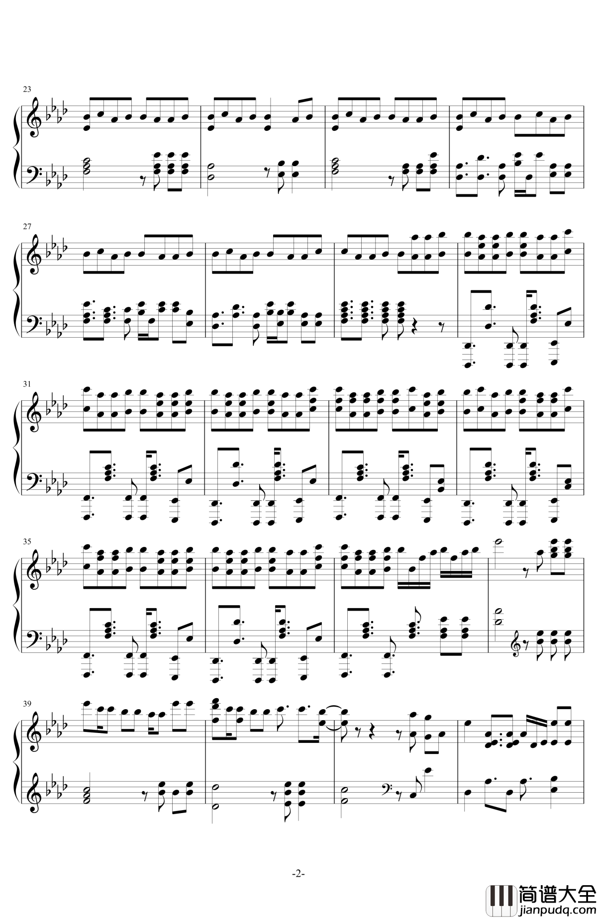 closer钢琴谱_The_Chainsmokers/Coldplay