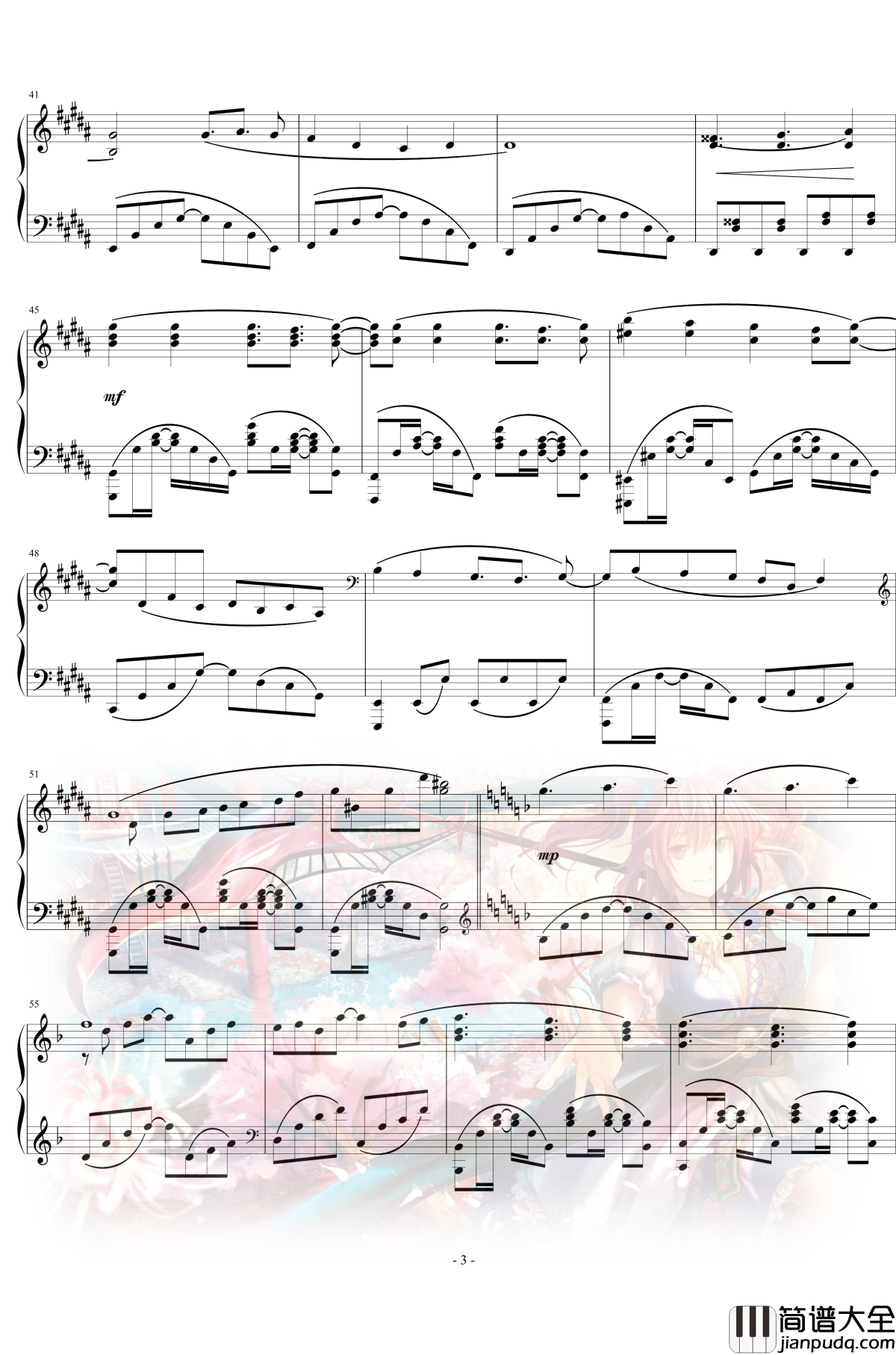 华鸟风月钢琴谱_东方__幻想万华镜_OP2_东方project