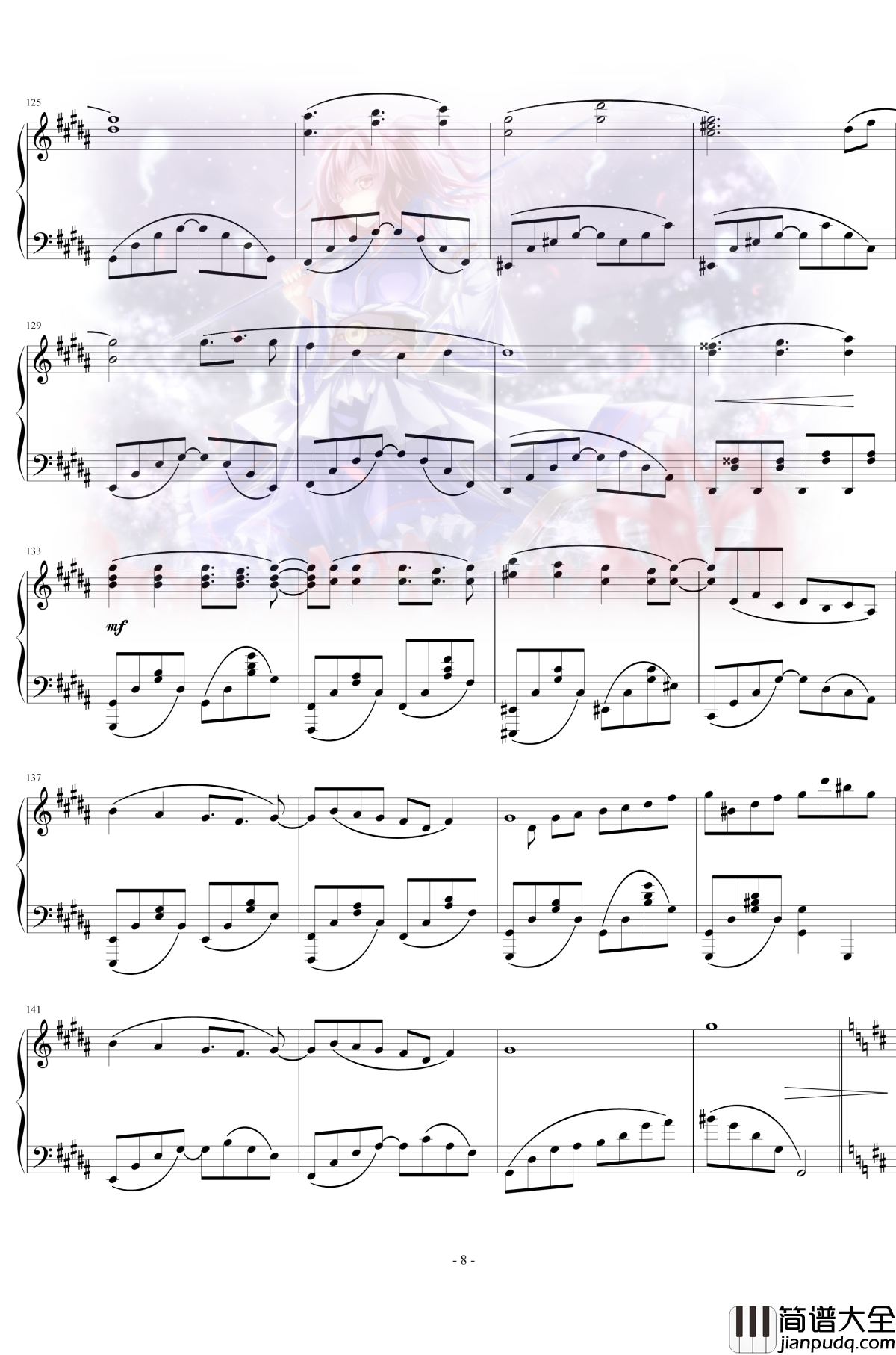 华鸟风月钢琴谱_东方__幻想万华镜_OP2_东方project