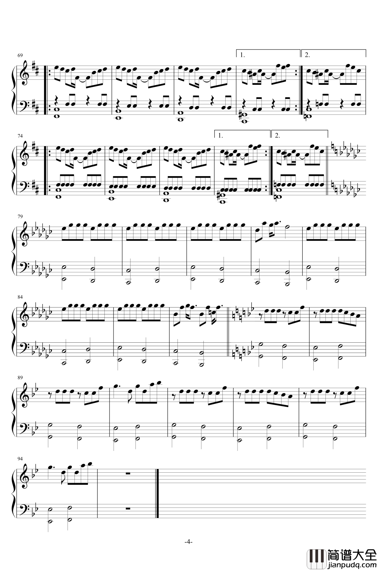 戦車むすめのみるゆめ钢琴谱_东方封魔录_东方project