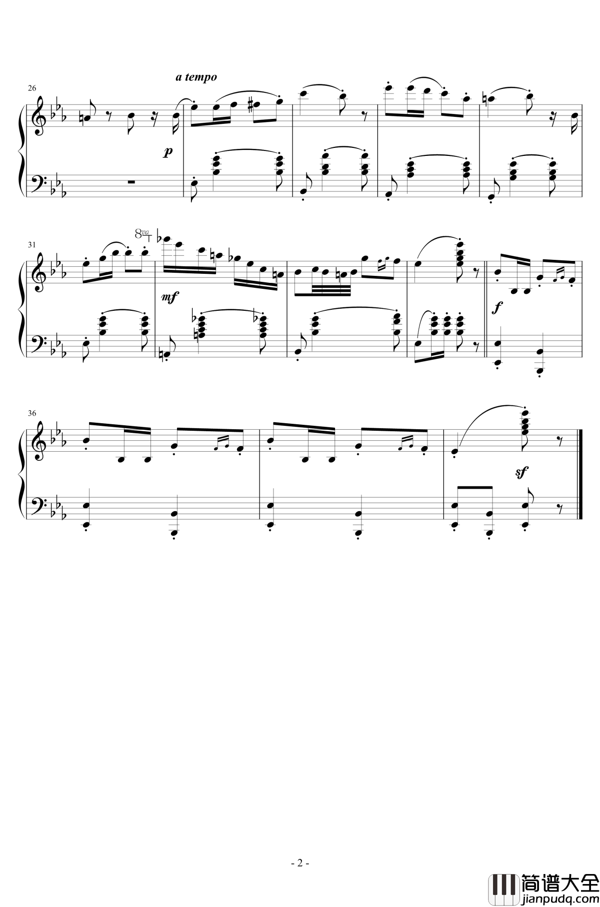 降E大调苏格兰舞曲钢琴谱_毛五郎