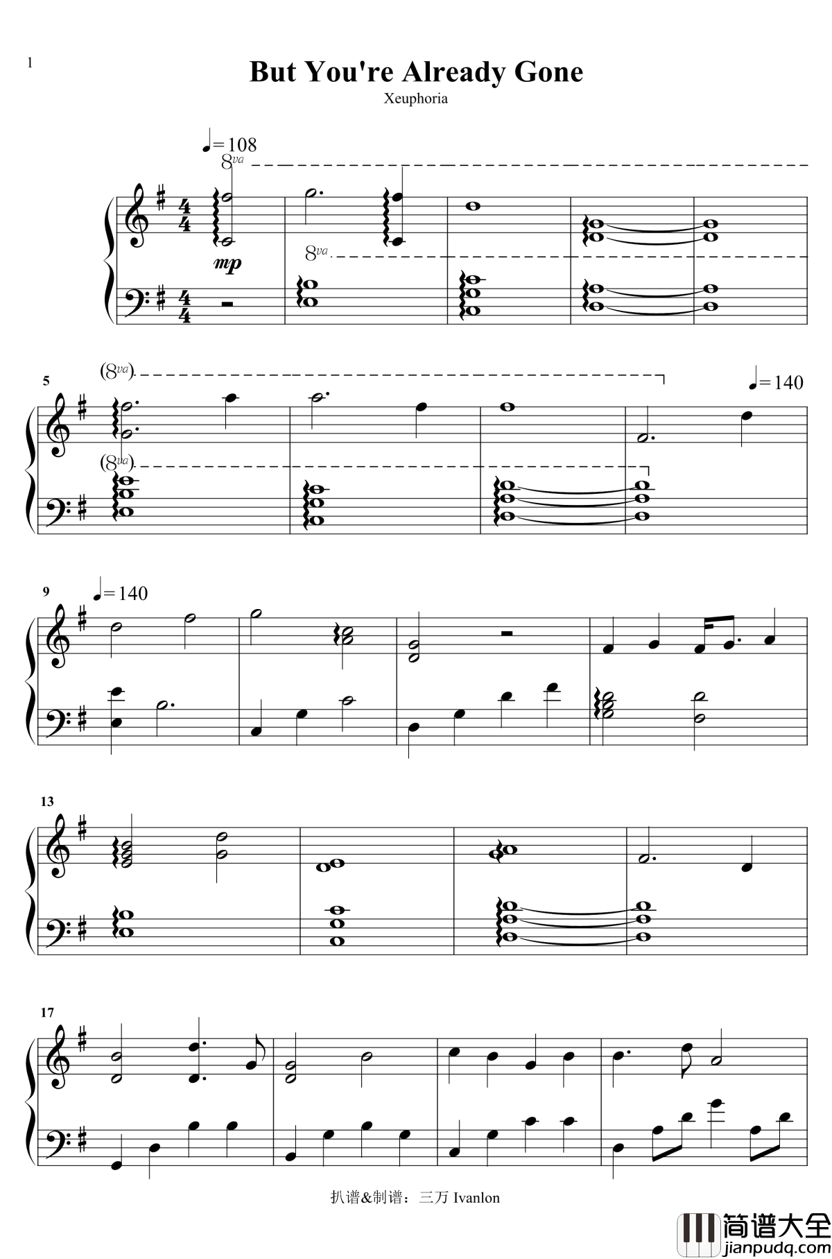 But_You're_Already_Gone钢琴谱___Xeuphoria_Xeuphoria