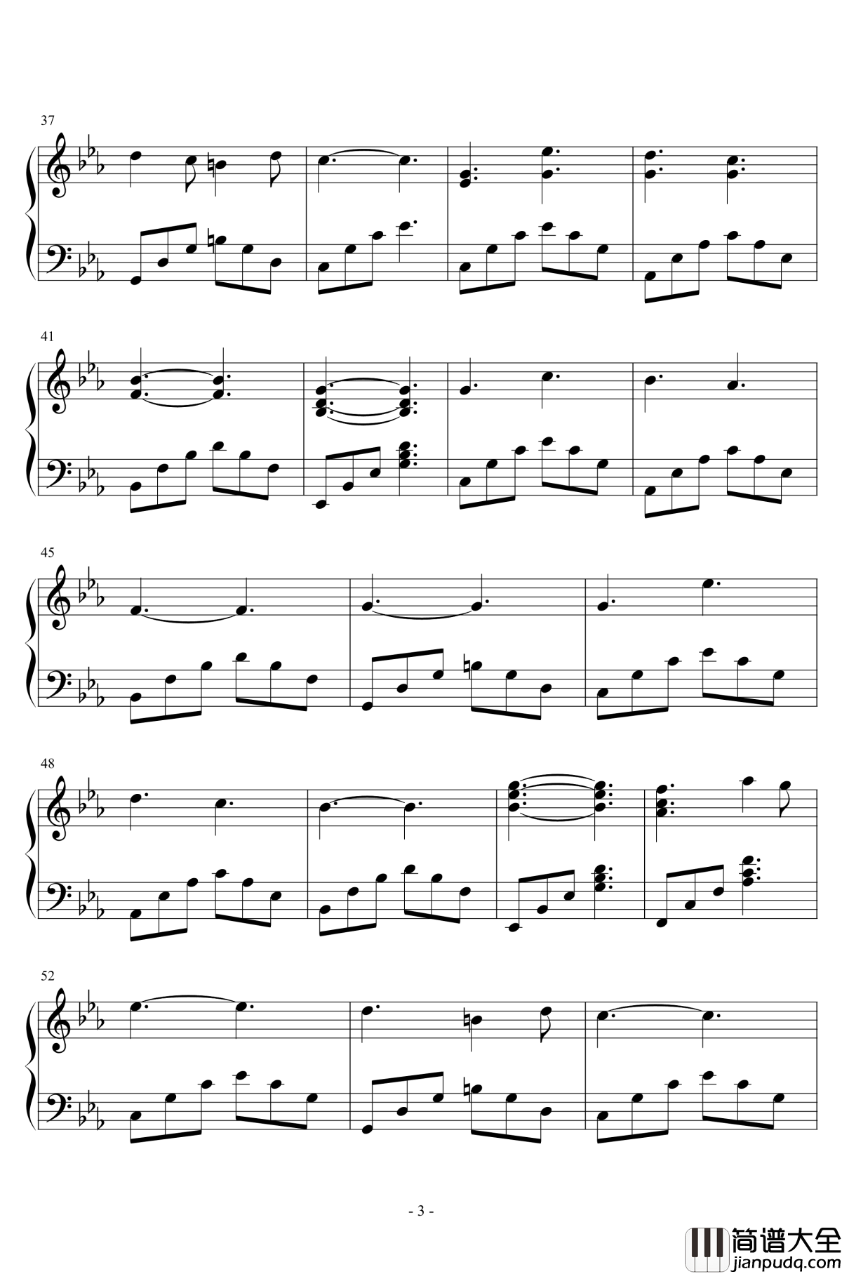 只要平凡钢琴谱_张杰