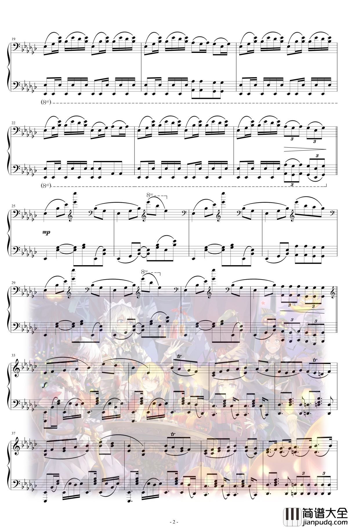 Bad_Apple!!钢琴谱_完整版5分18秒_东方project