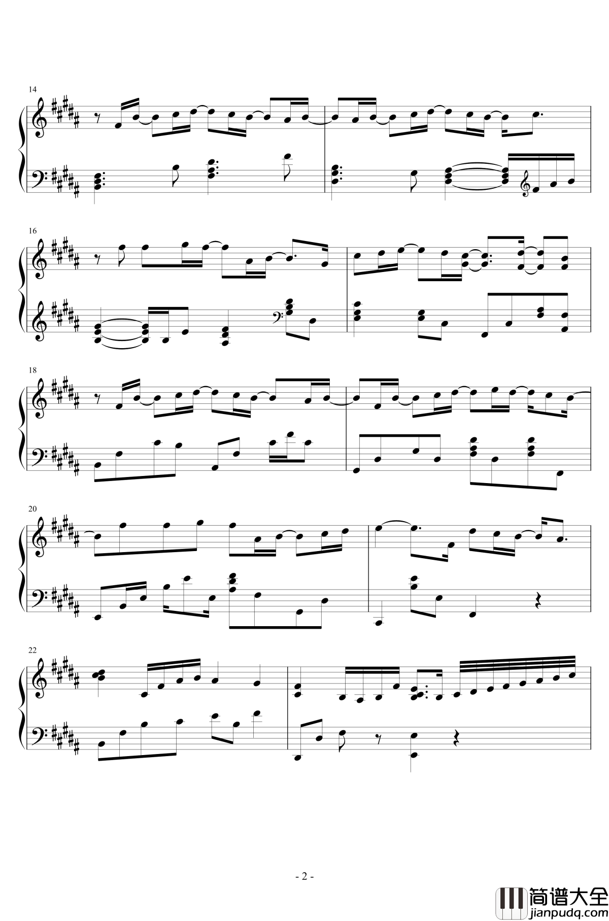 翅膀钢琴谱_林俊杰