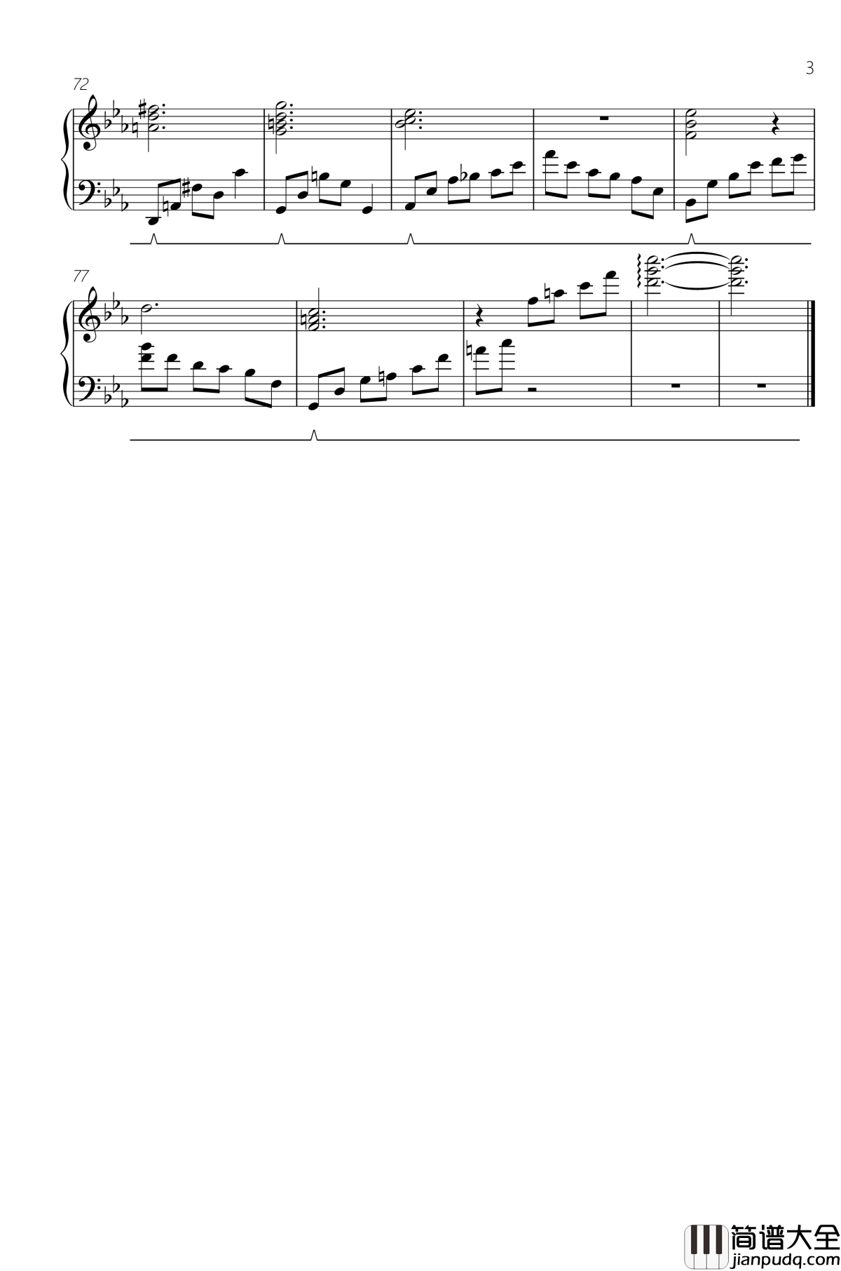 艾达主题钢琴谱_FF14_死者宫殿50层BGM_最终幻想