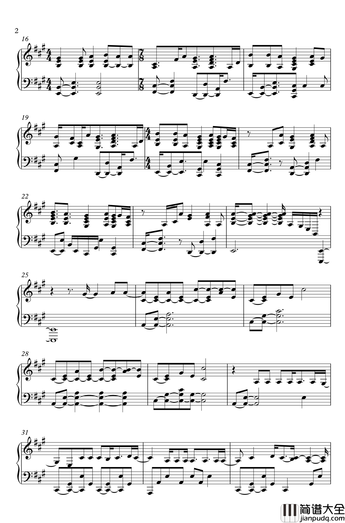 My_Immortal钢琴谱_Evanescence