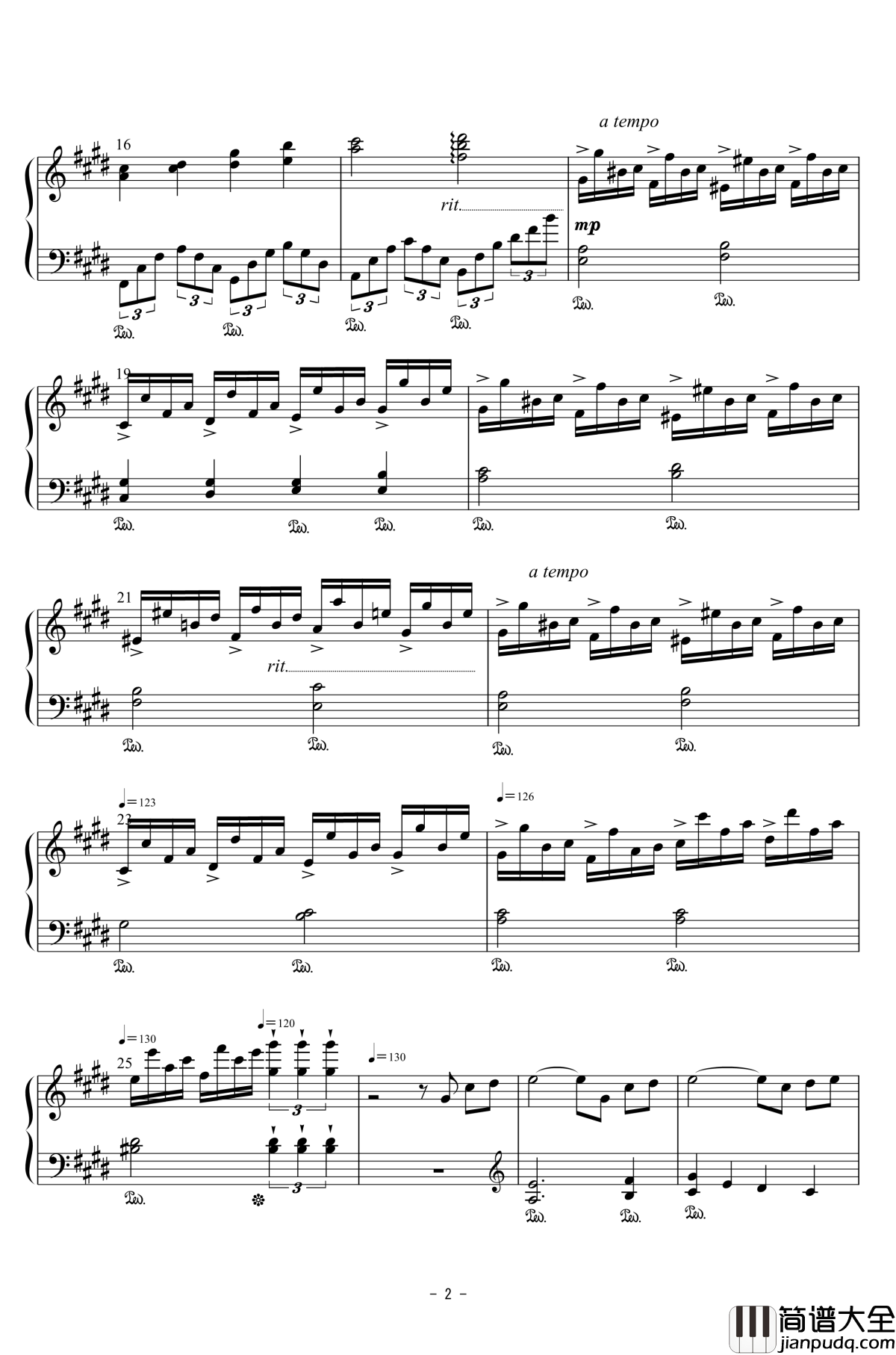 幽樱幻想曲钢琴谱_东方再编曲_东方project