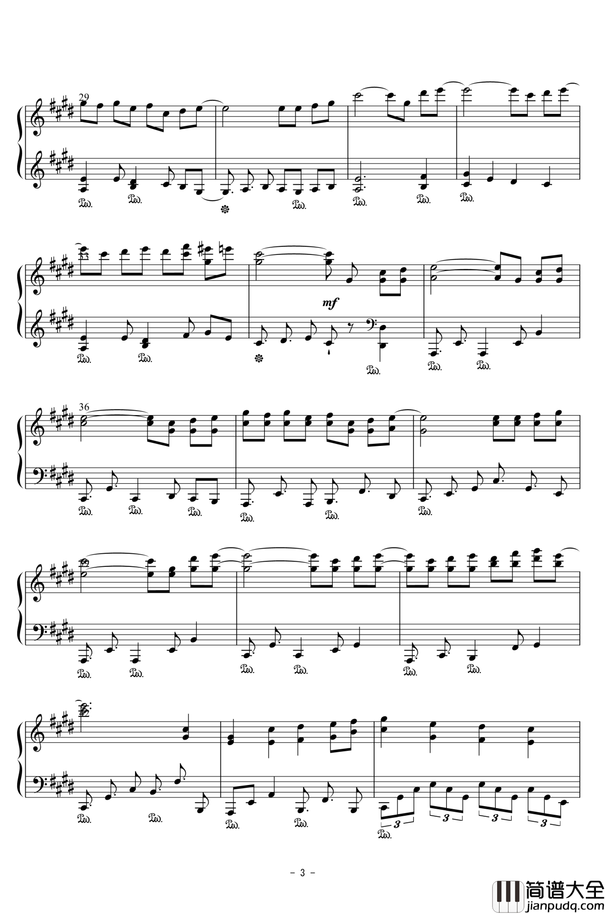 幽樱幻想曲钢琴谱_东方再编曲_东方project