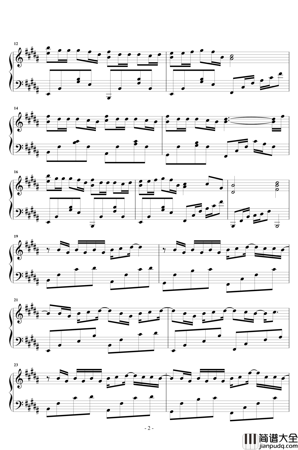 凉城钢琴谱_任然