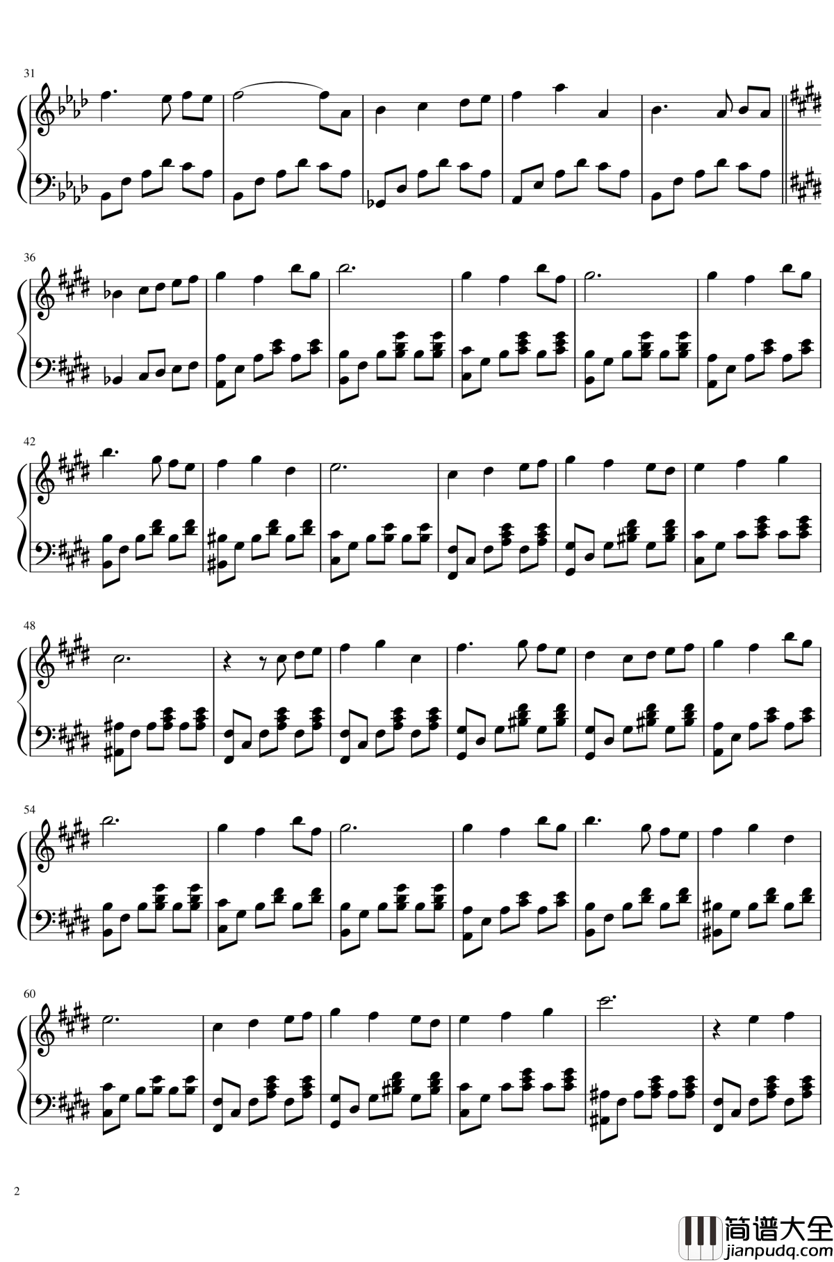 月出钢琴谱_钢琴版_徐梦圆