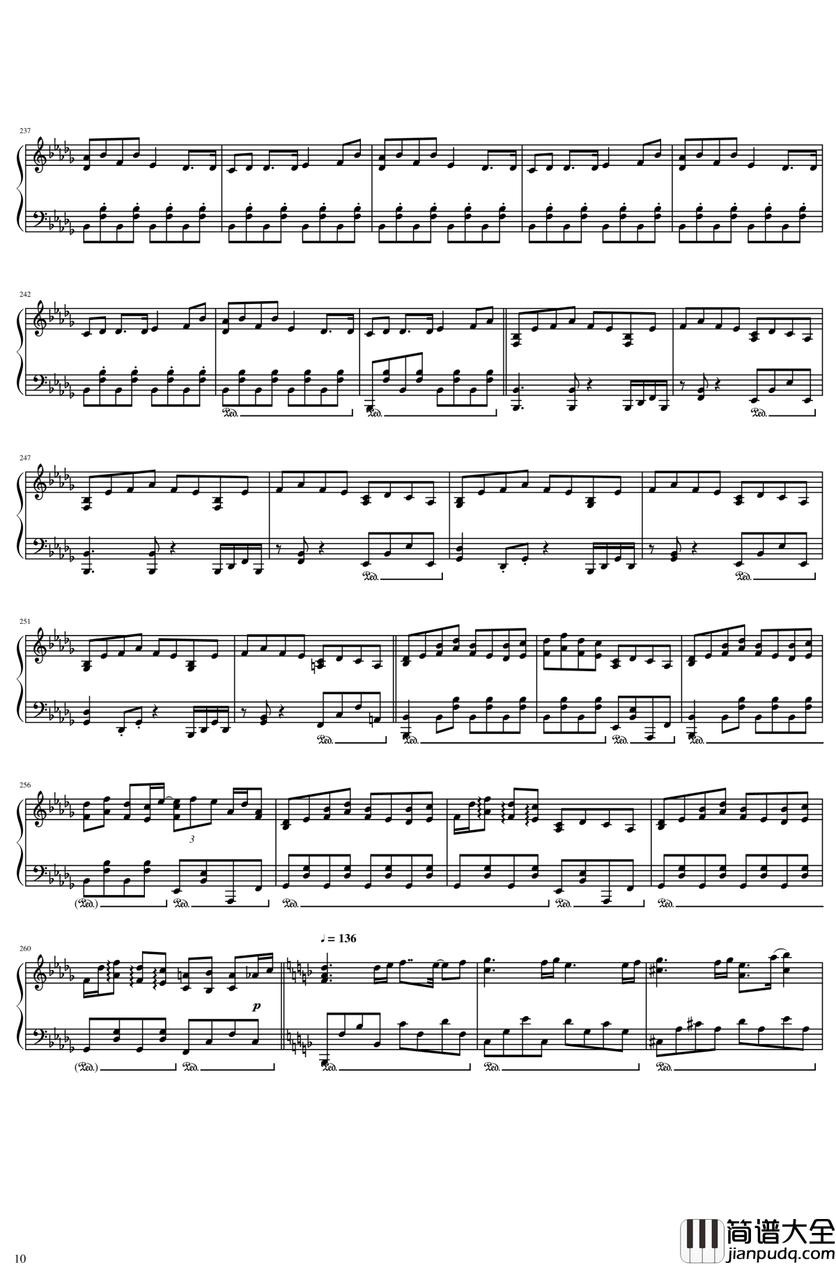 红到天的标题曲钢琴谱_东方project