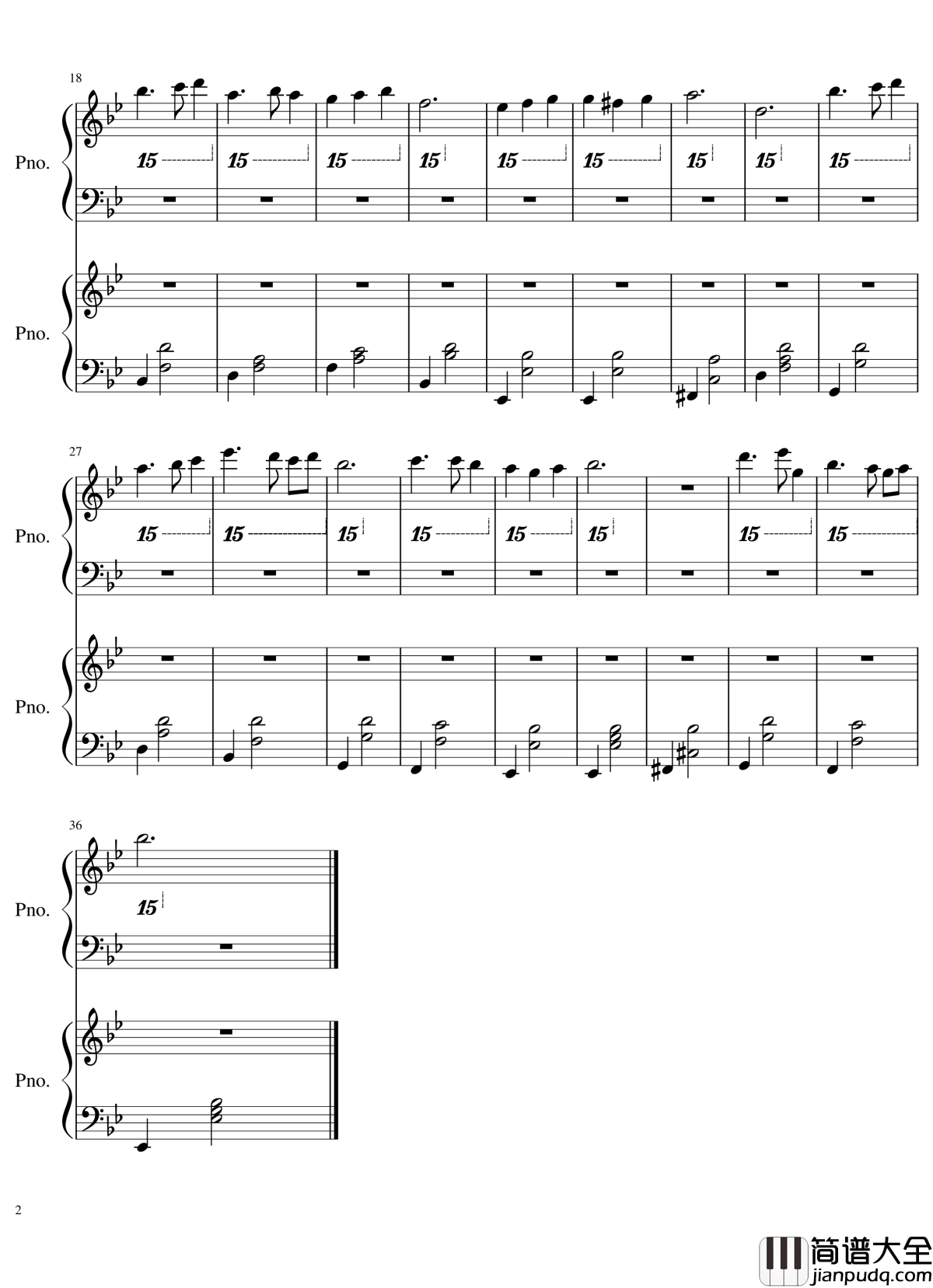 跳舞的羊钢琴谱_minsama