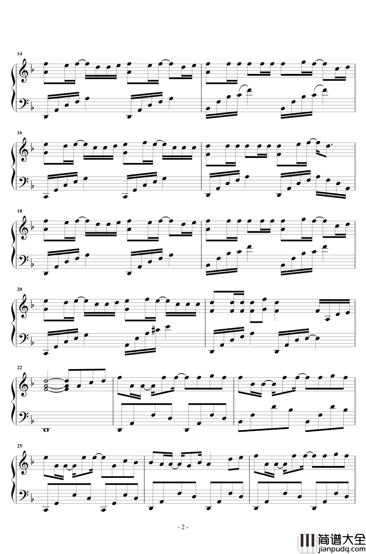 自作多情钢琴谱_独奏_本兮