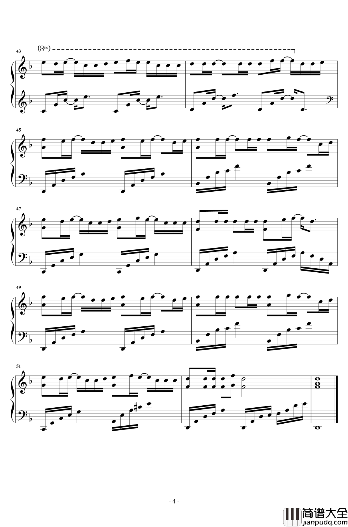 自作多情钢琴谱_独奏_本兮