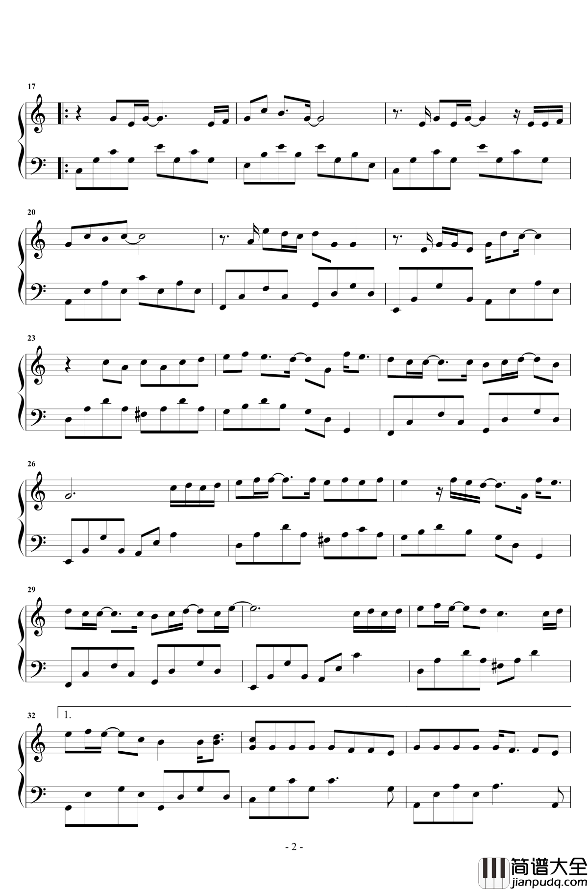 陷阱钢琴谱_独奏_王北车