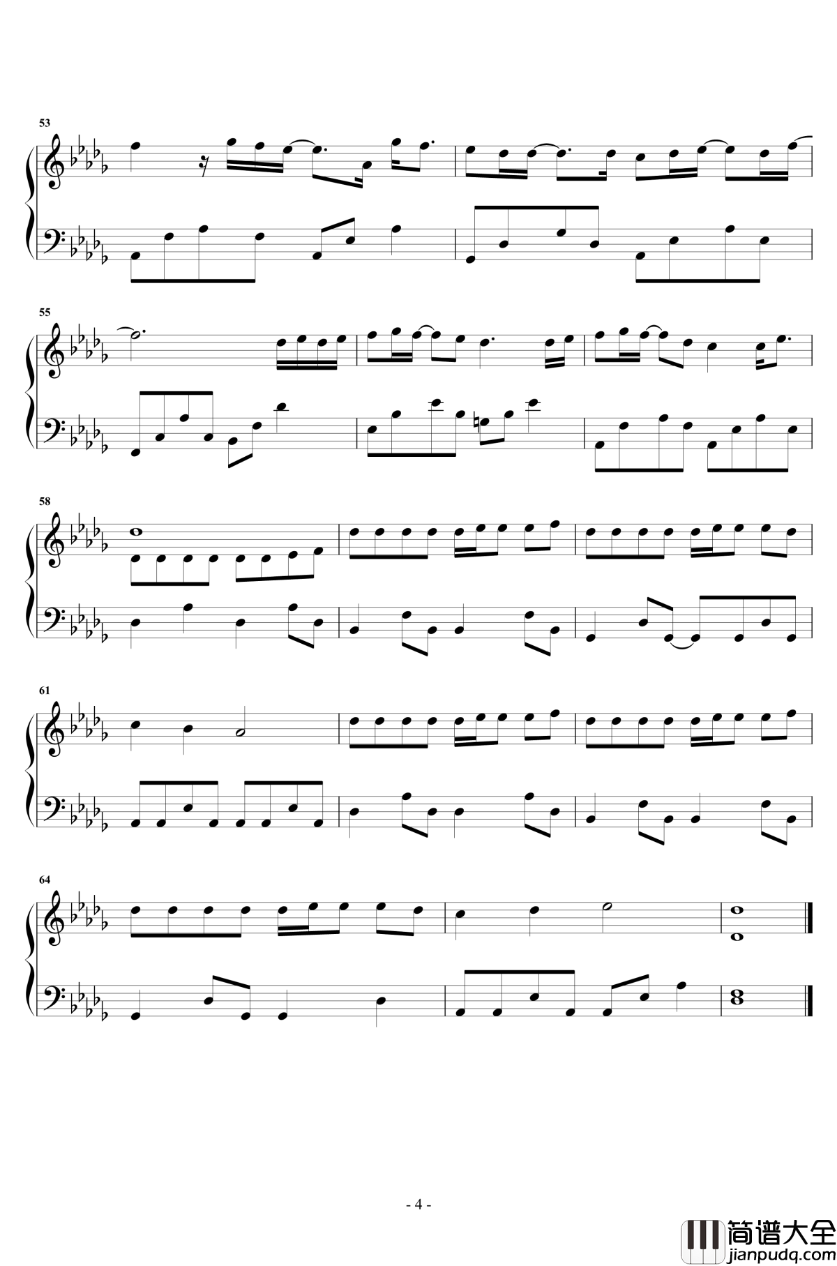 陷阱钢琴谱_独奏_王北车