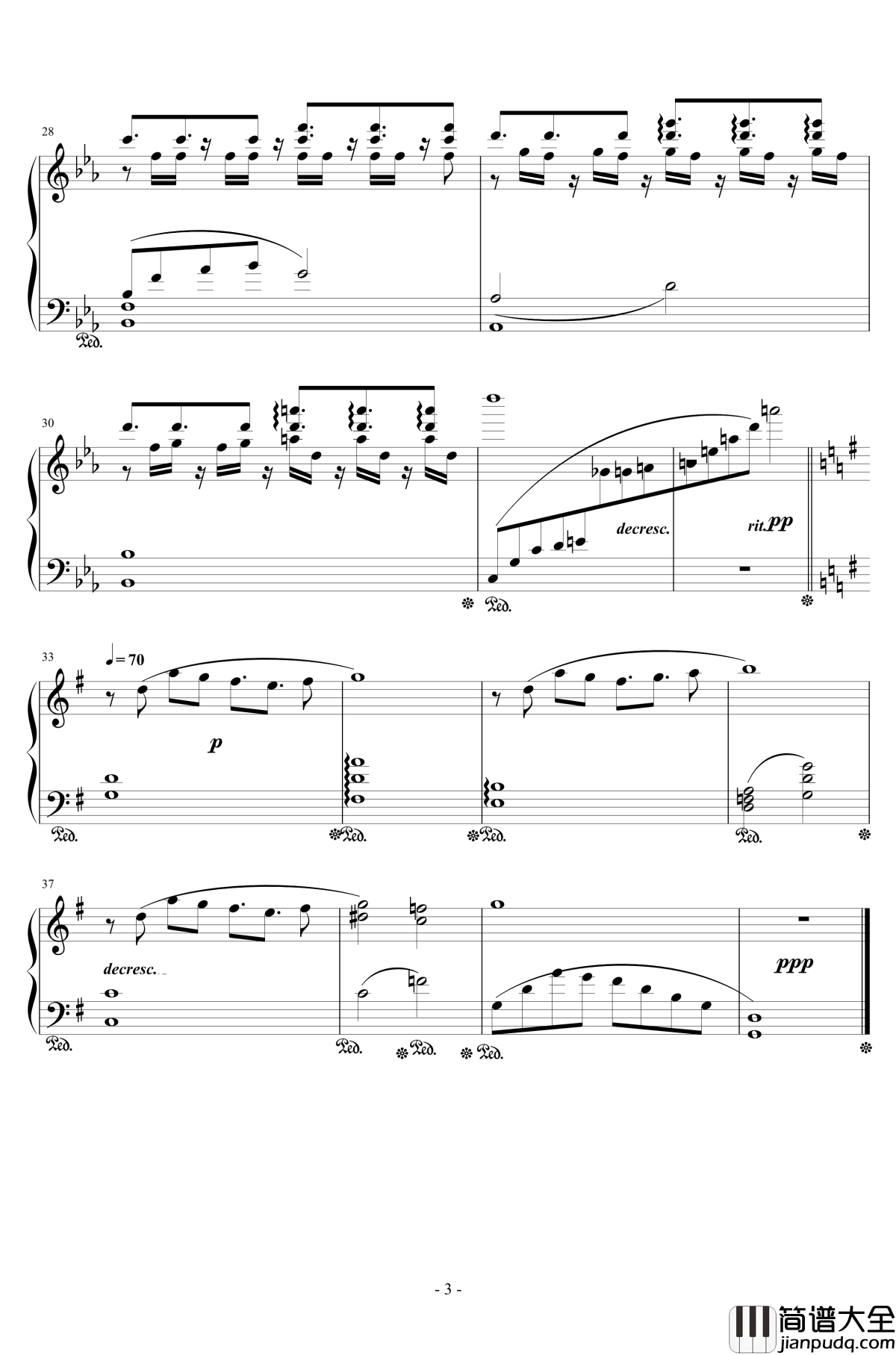 星の引力钢琴谱_ACG纯音_橋本翔太