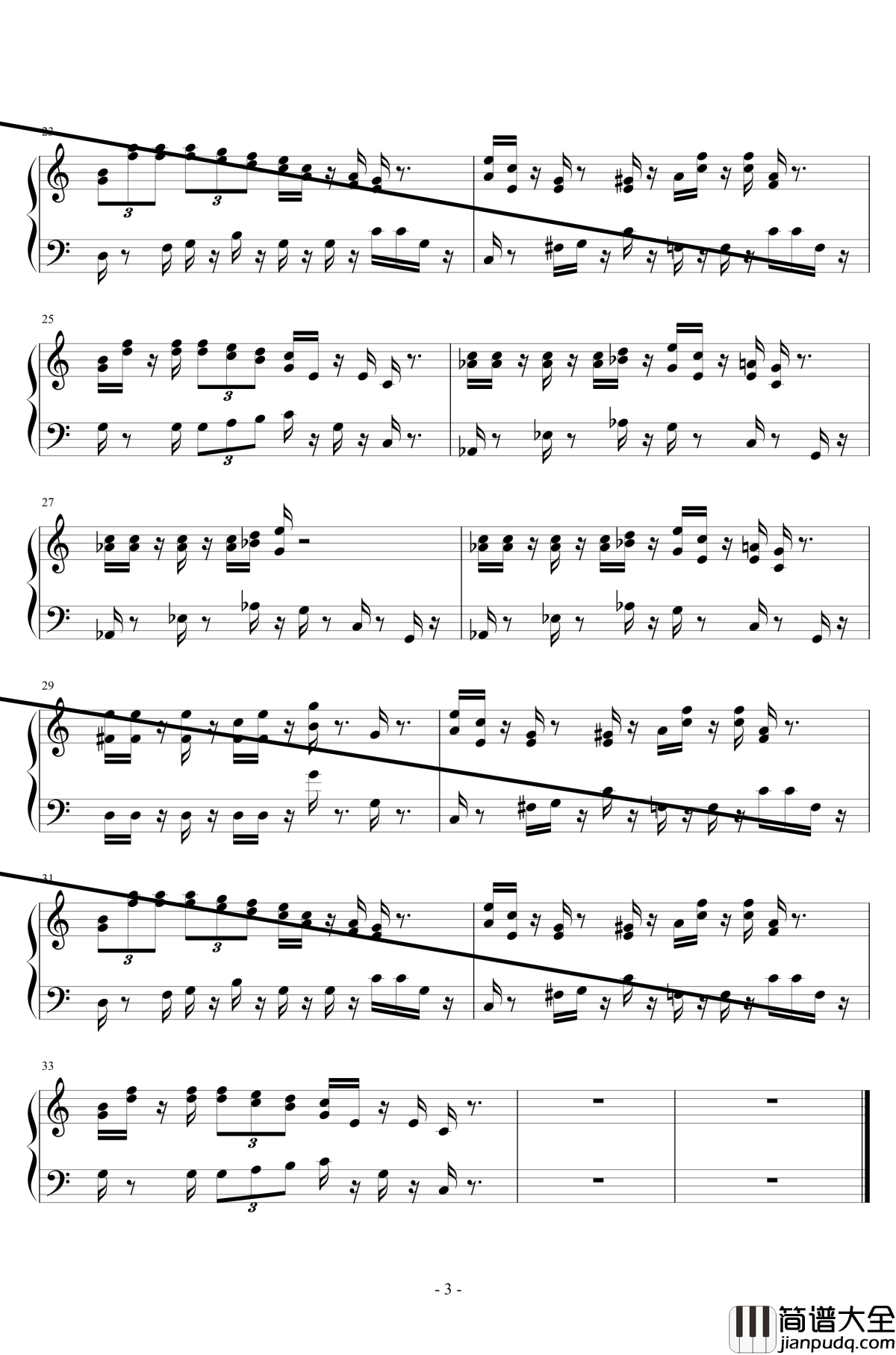 超级玛丽/超级马里奥兄弟_游戏音乐钢琴谱_近藤浩治