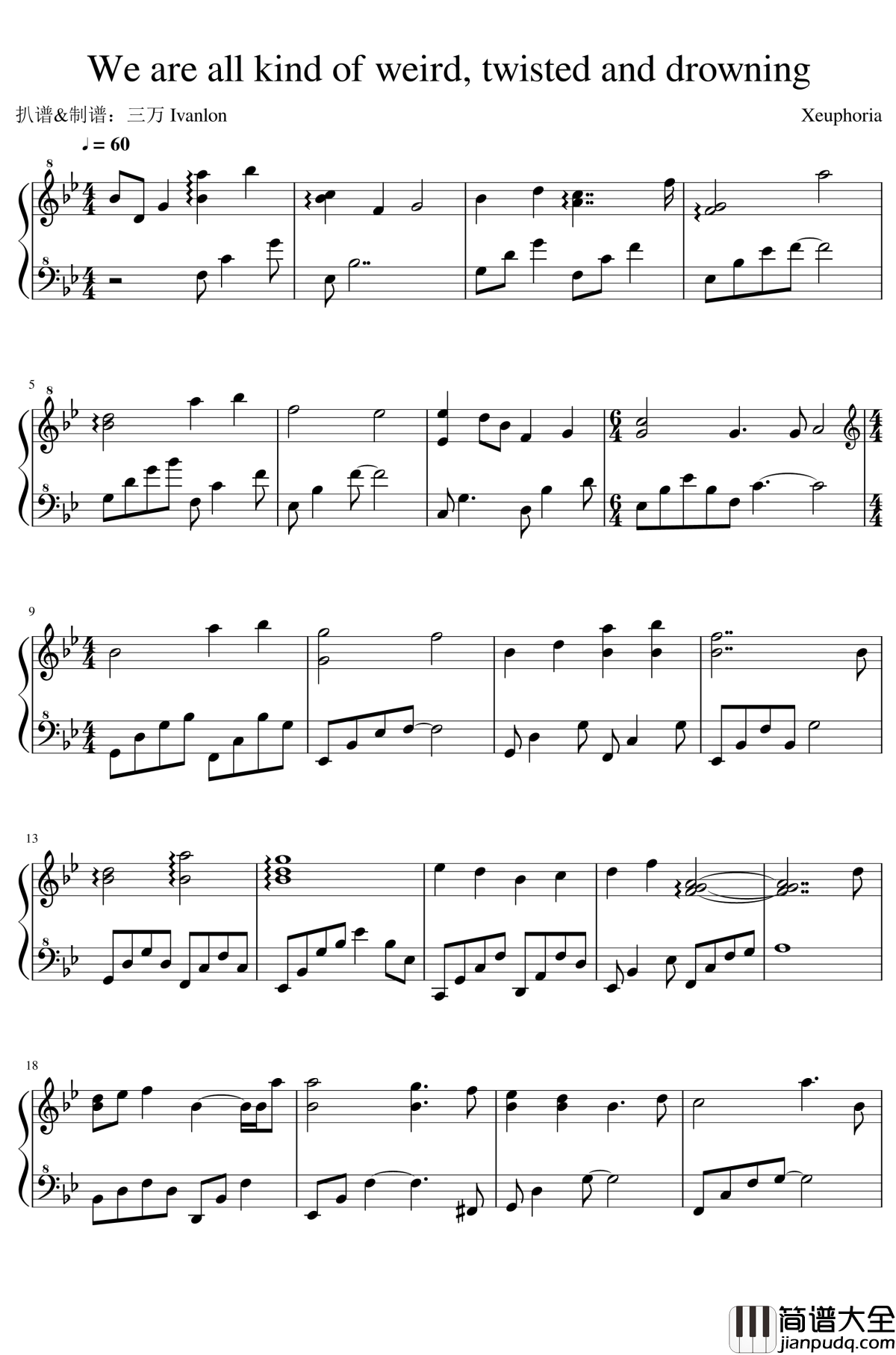 We_are_all_kind_of_weird,_twisted_and_drowning钢琴谱___Xeuphoria