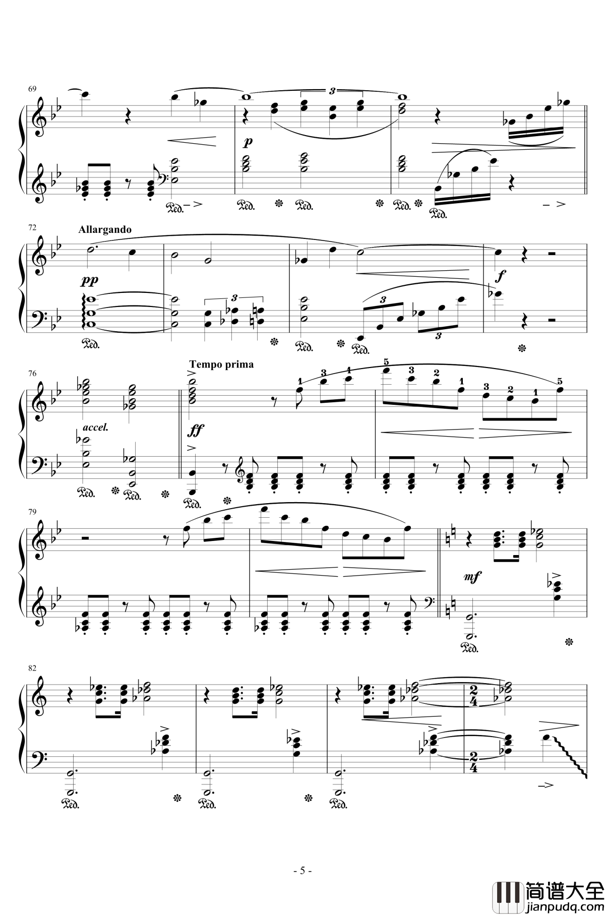 最终幻想5主旋律钢琴谱_植松伸夫