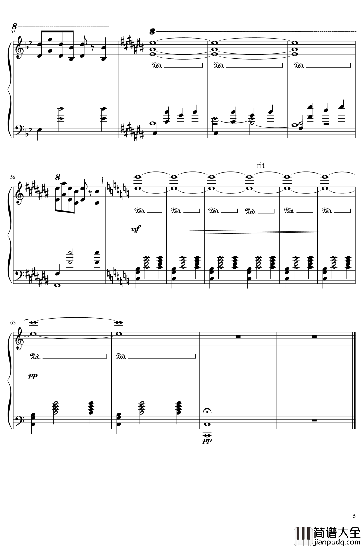 The_Winter钢琴谱_跳舞的线_还原版