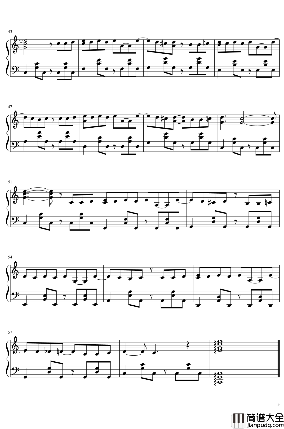 我想钢琴谱_钟易轩