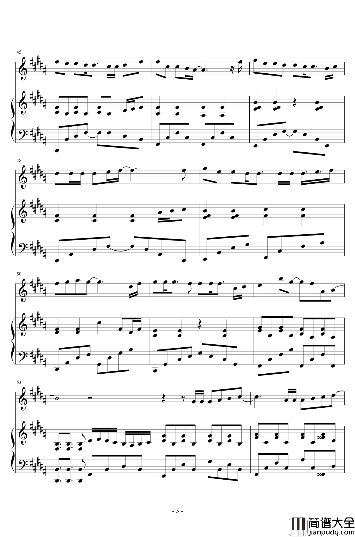 云烟成雨钢琴谱_完美伴奏版_房东的猫