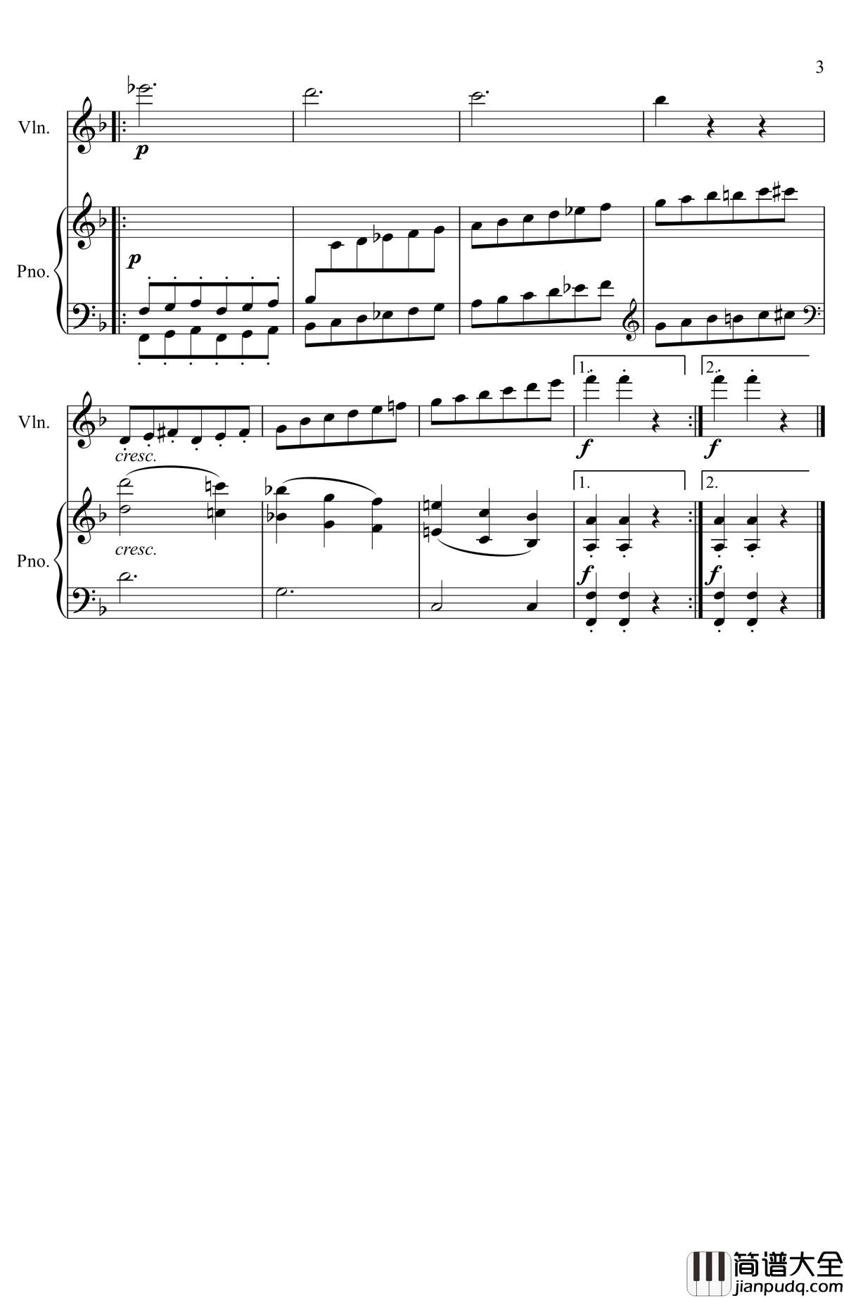 第5小提琴与钢琴奏鸣曲钢琴谱_第三乐章_贝多芬_beethoven